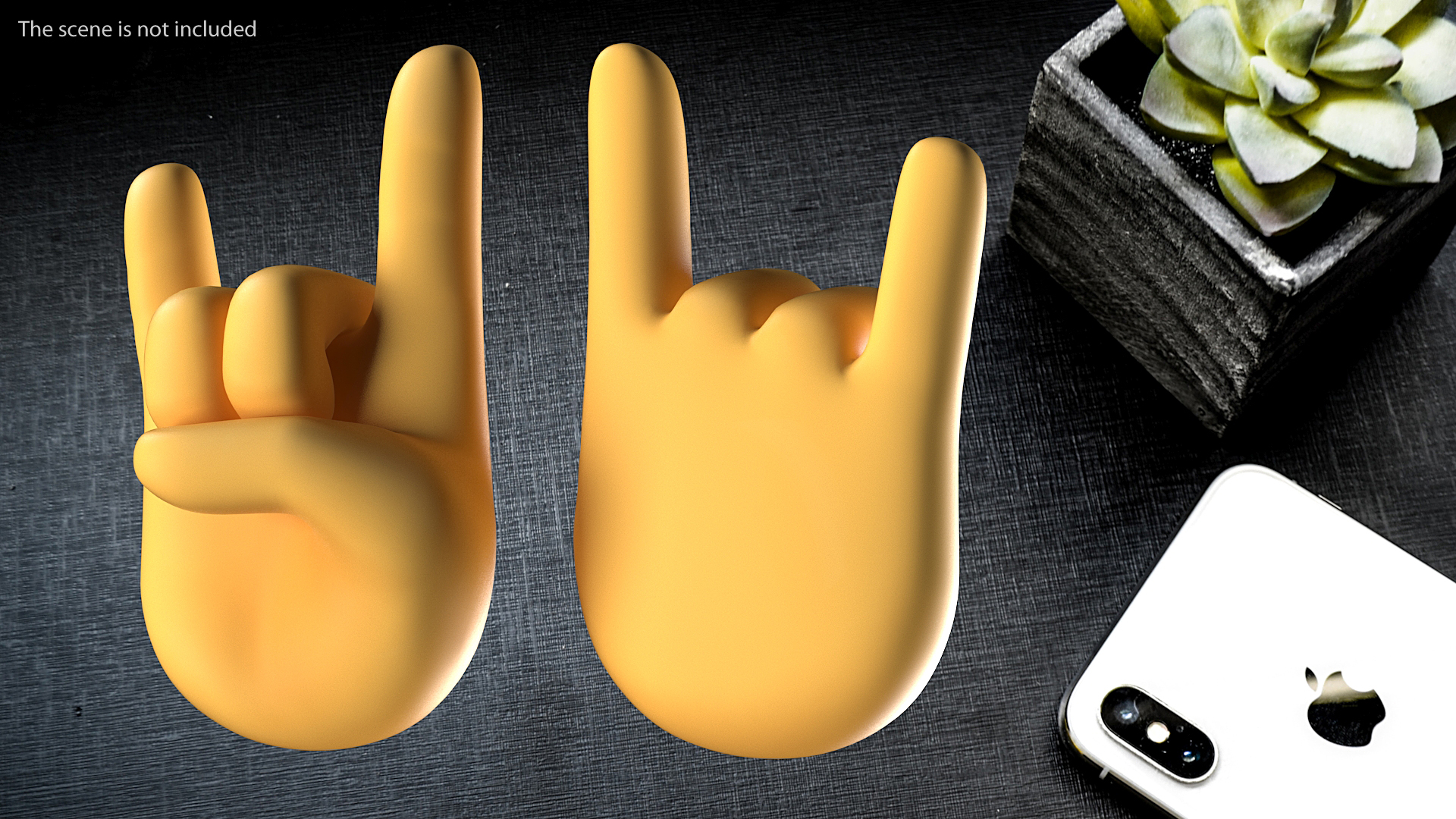 3D Sign of the Horns Emoji model