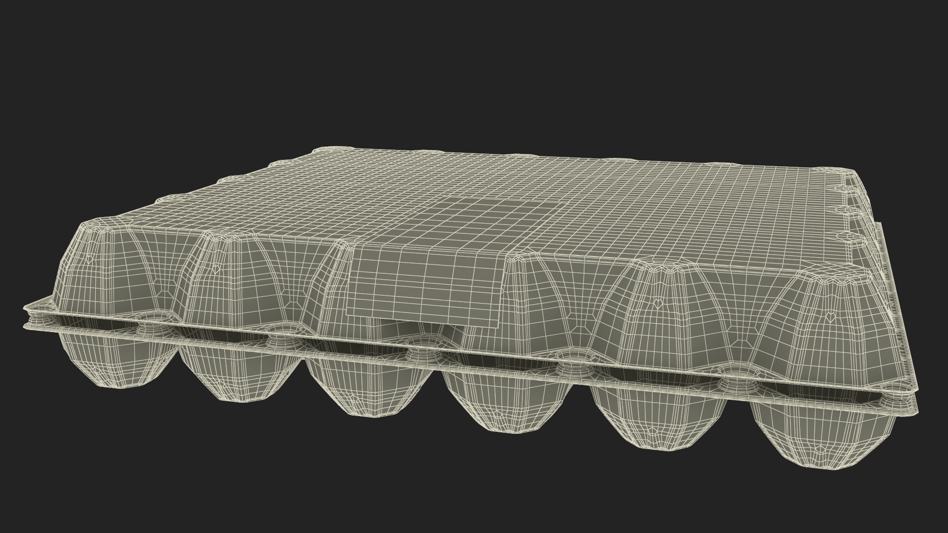 Empty Transparent Container for 30 Chicken Eggs 3D