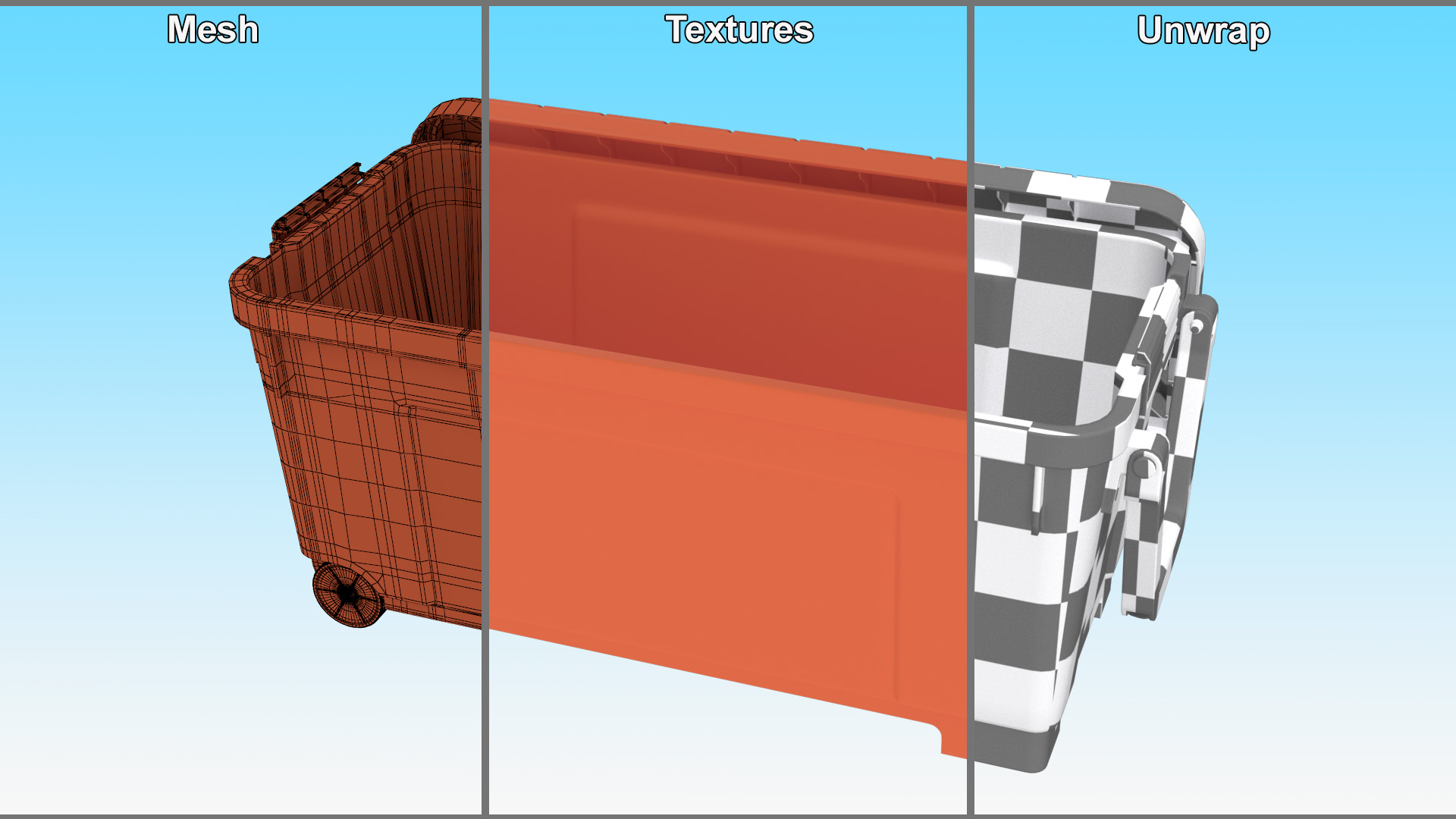 3D model Open Plastic Trunk Orange