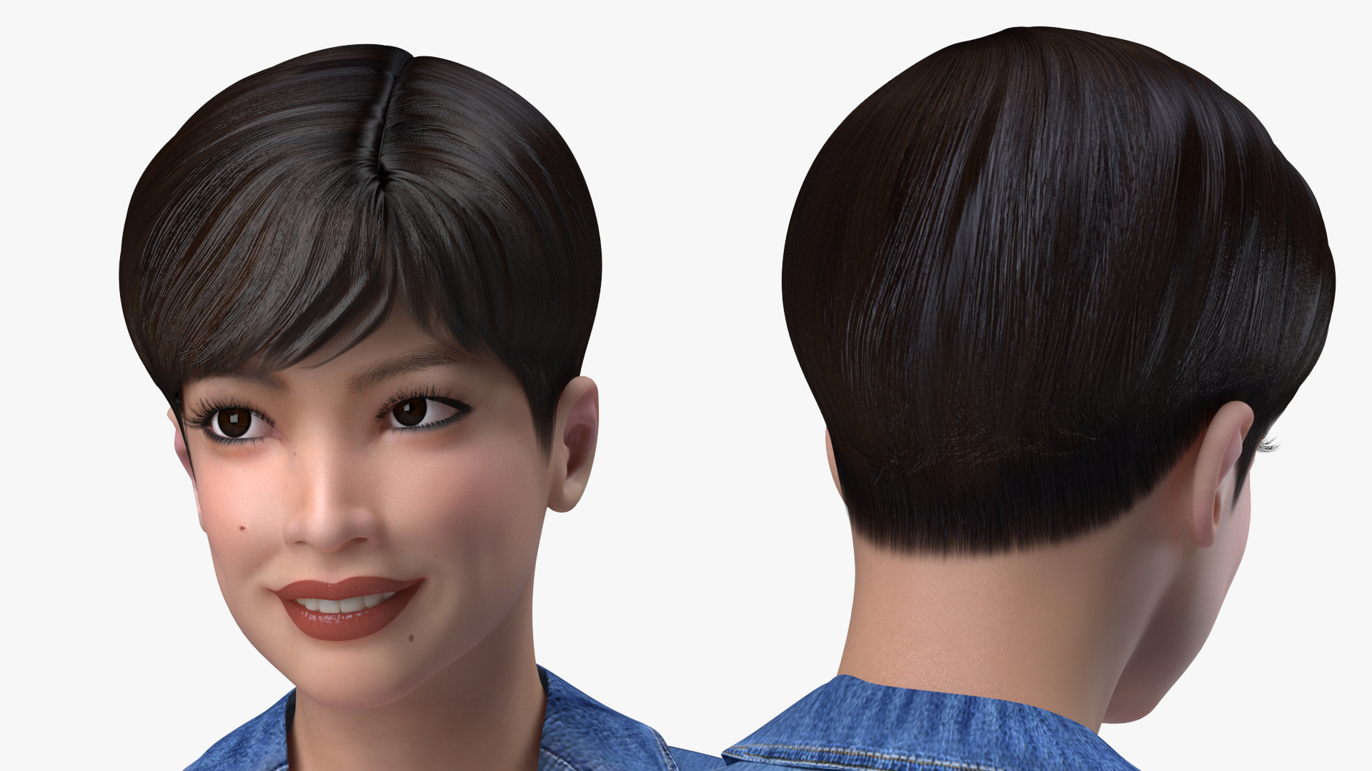 3D model Asian Street Fashion Woman Standing Pose
