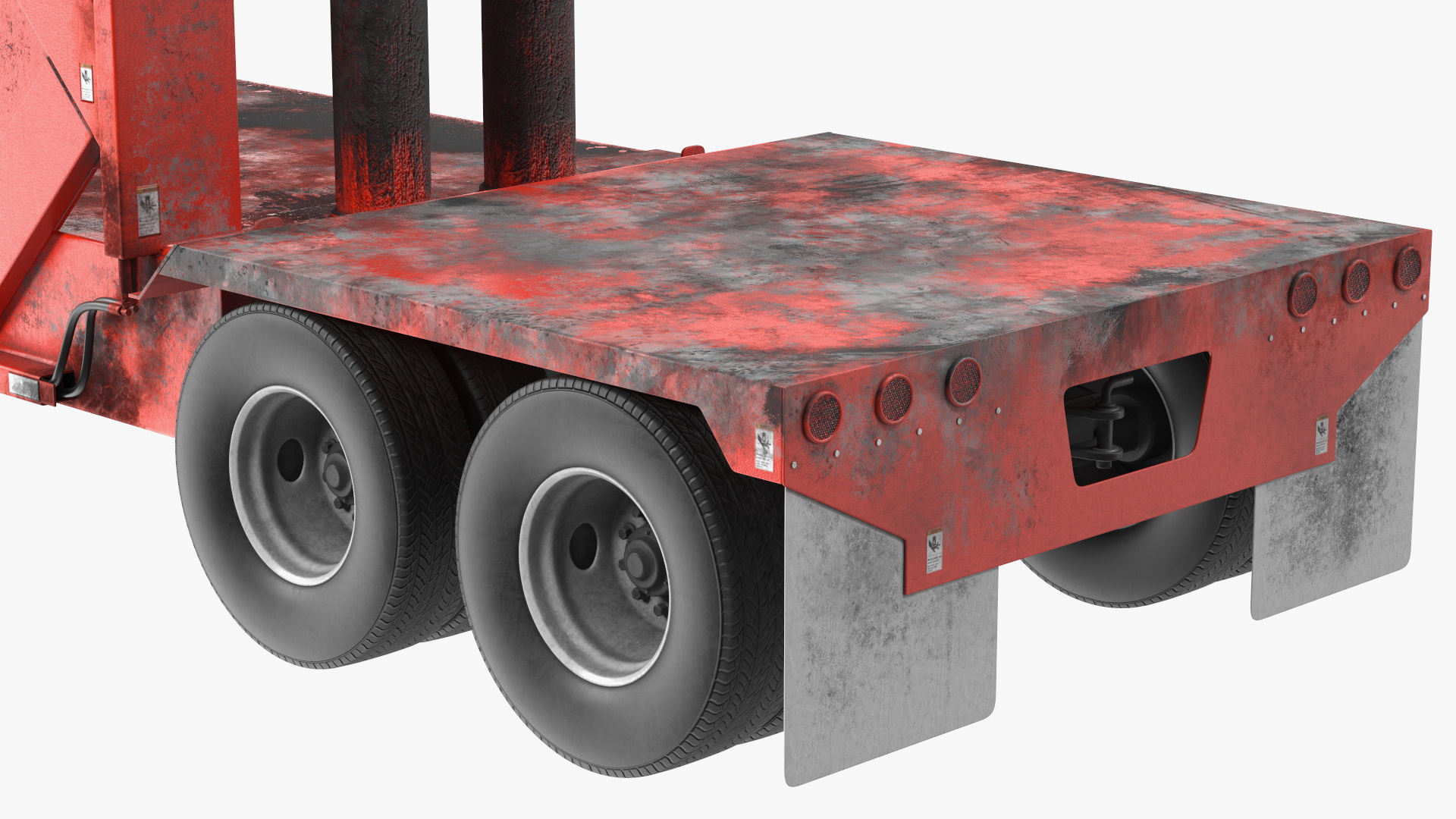Old Portable Car Crusher Impact 5 Red Rigged 3D model