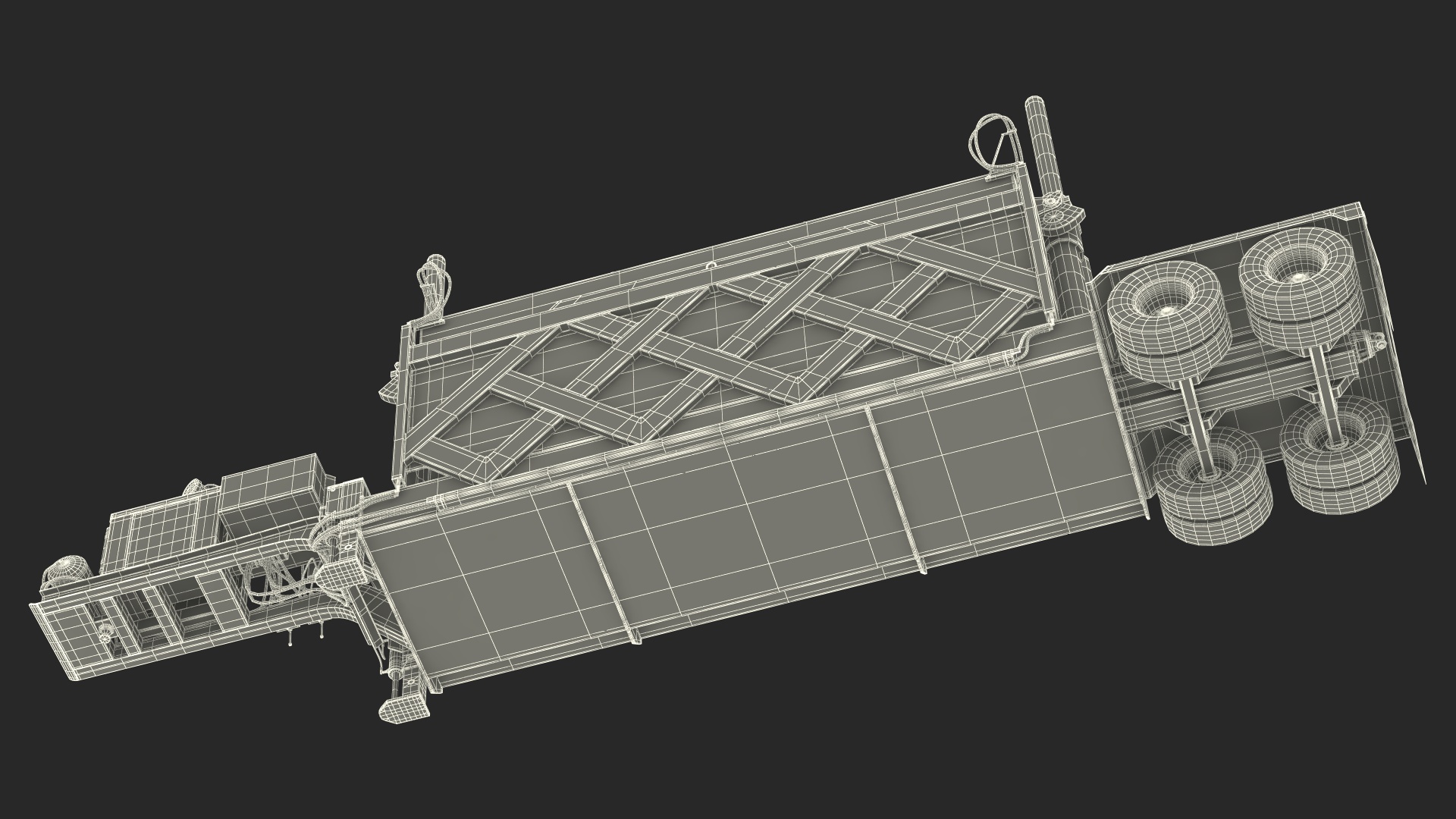 Old Portable Car Crusher Impact 5 Red Rigged 3D model