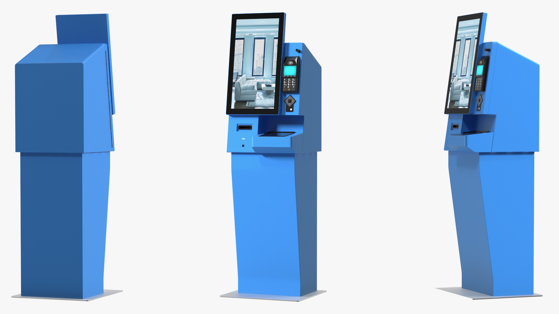 3D model Kiosk Hotel Terminal Blue