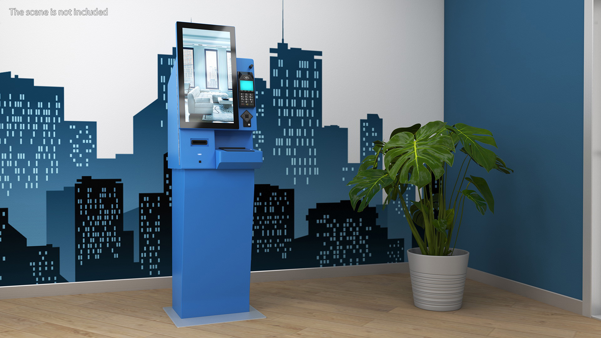 3D model Kiosk Hotel Terminal Blue