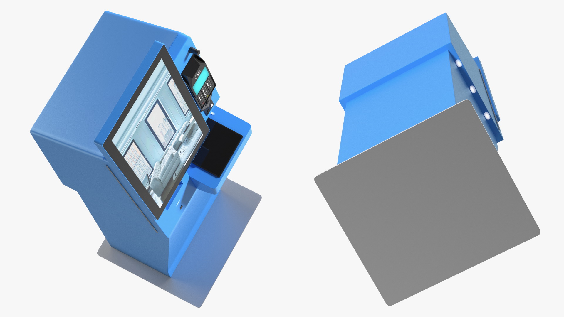 3D model Kiosk Hotel Terminal Blue