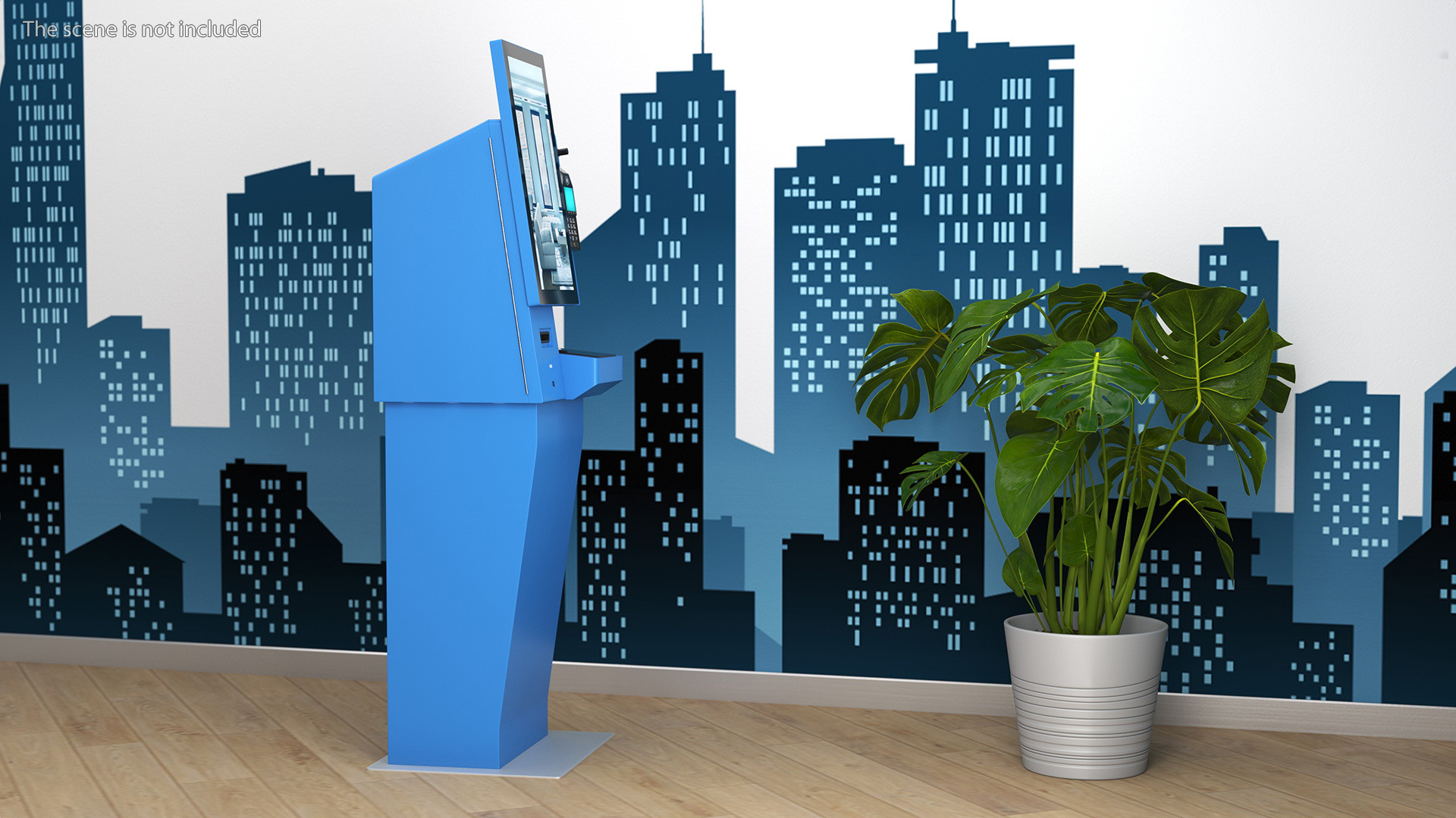3D model Kiosk Hotel Terminal Blue