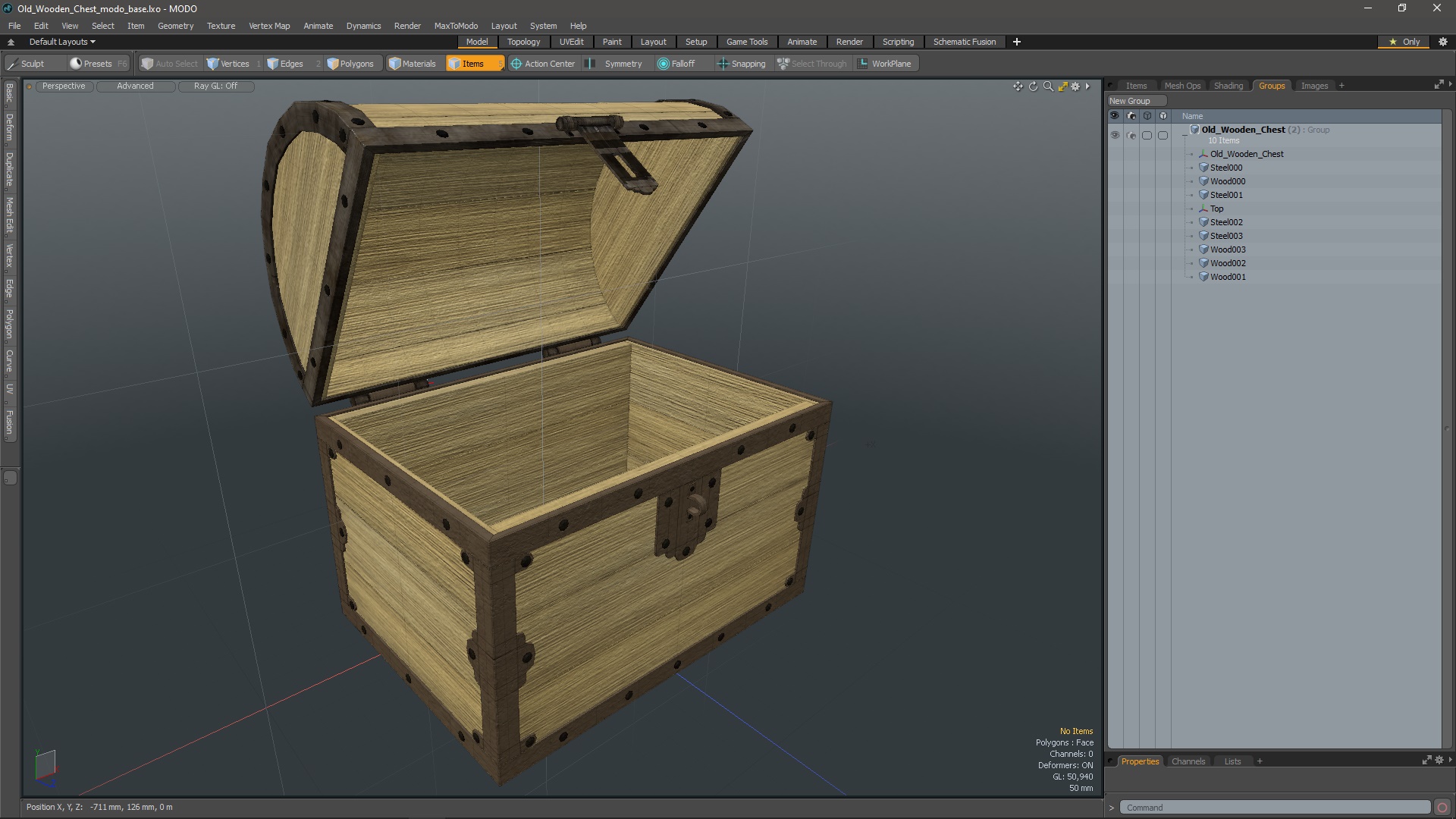 3D Old Wooden Chest