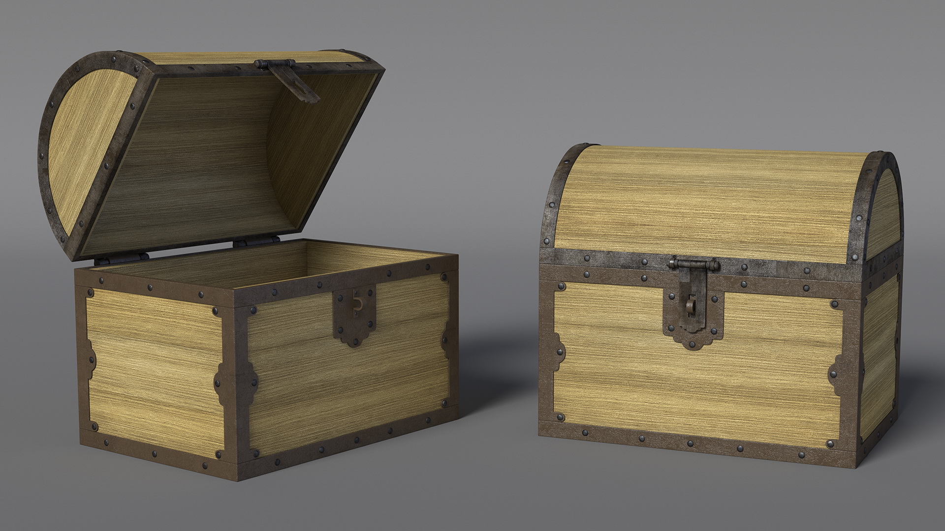 3D Old Wooden Chest