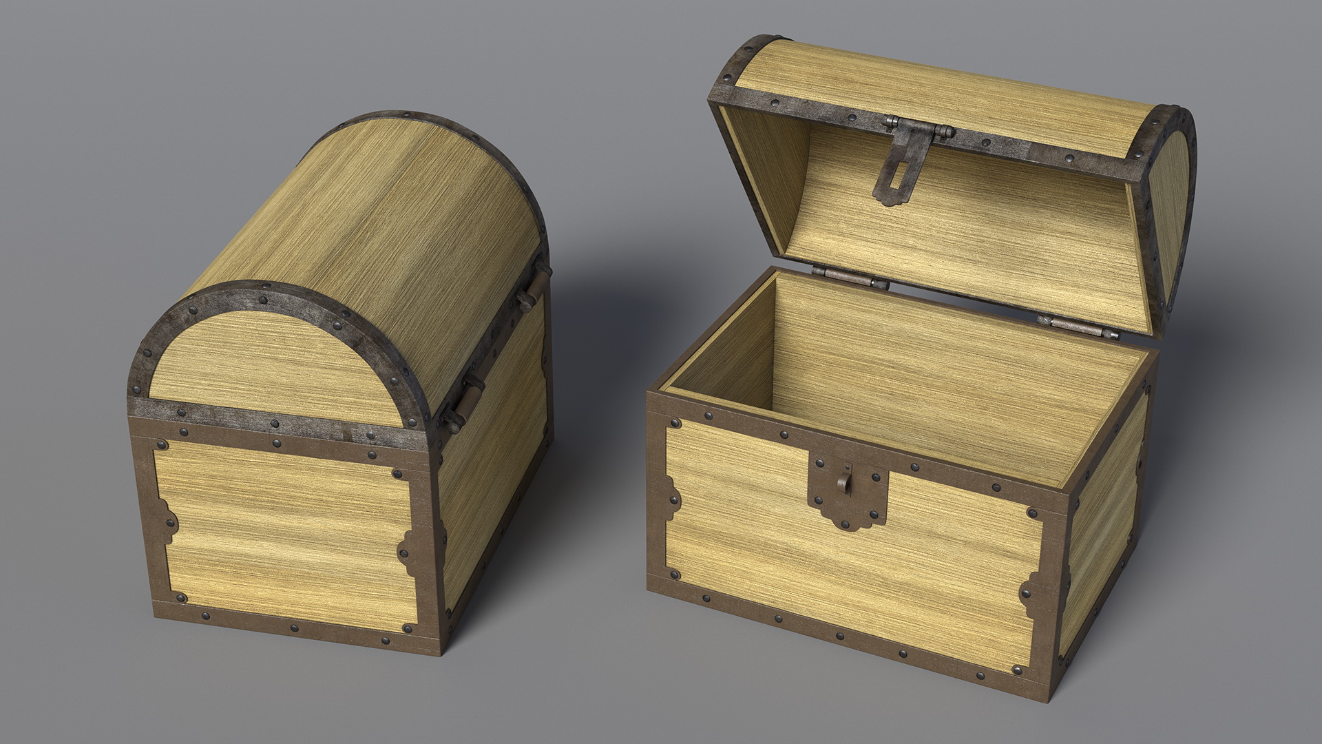 3D Old Wooden Chest