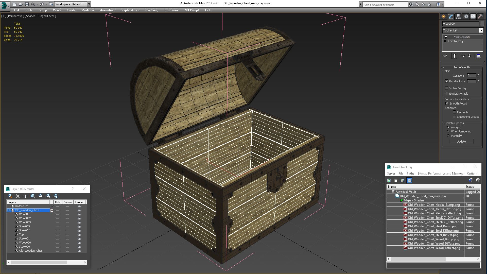 3D Old Wooden Chest