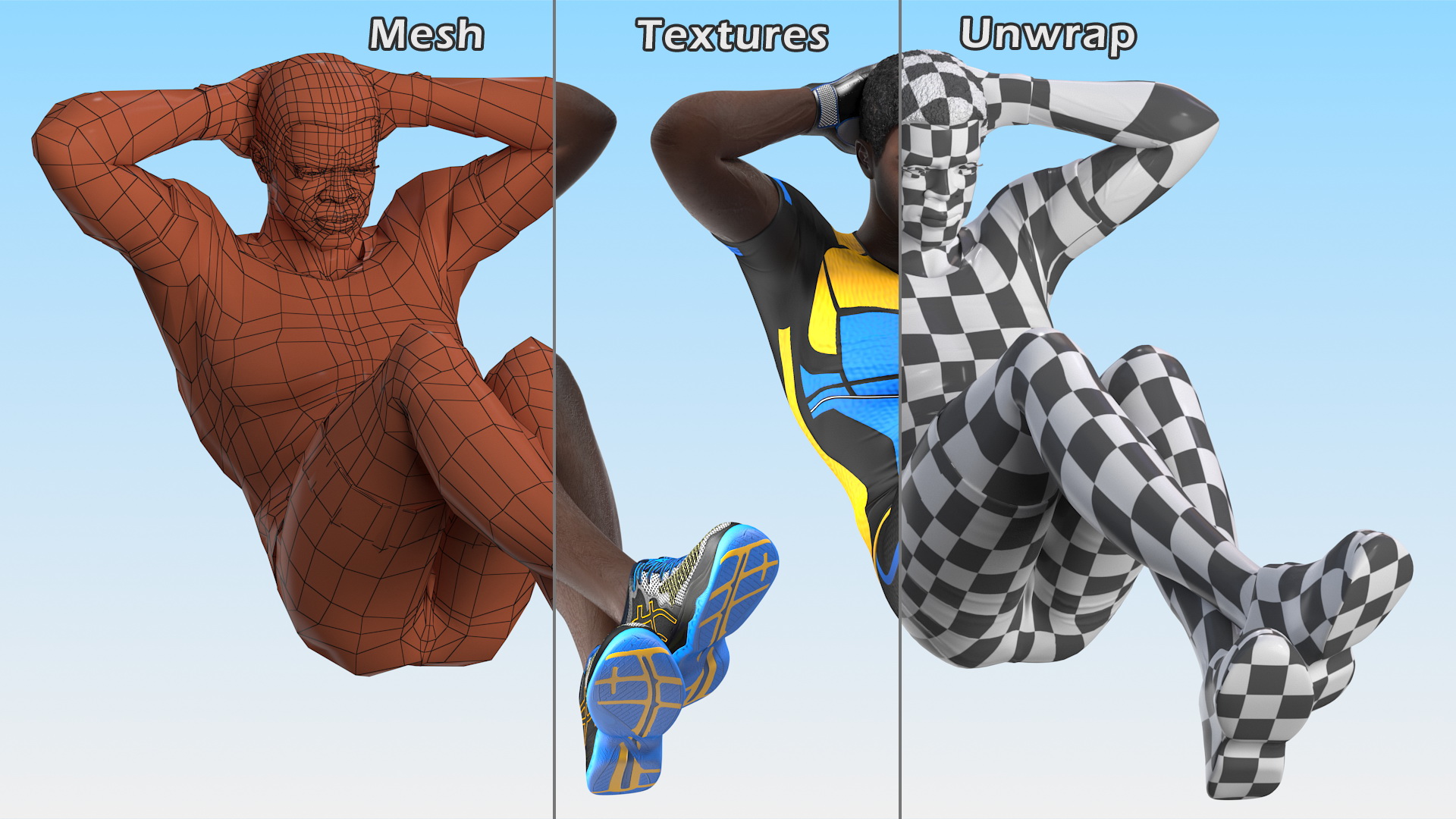 3D model African American Fitness Instructor