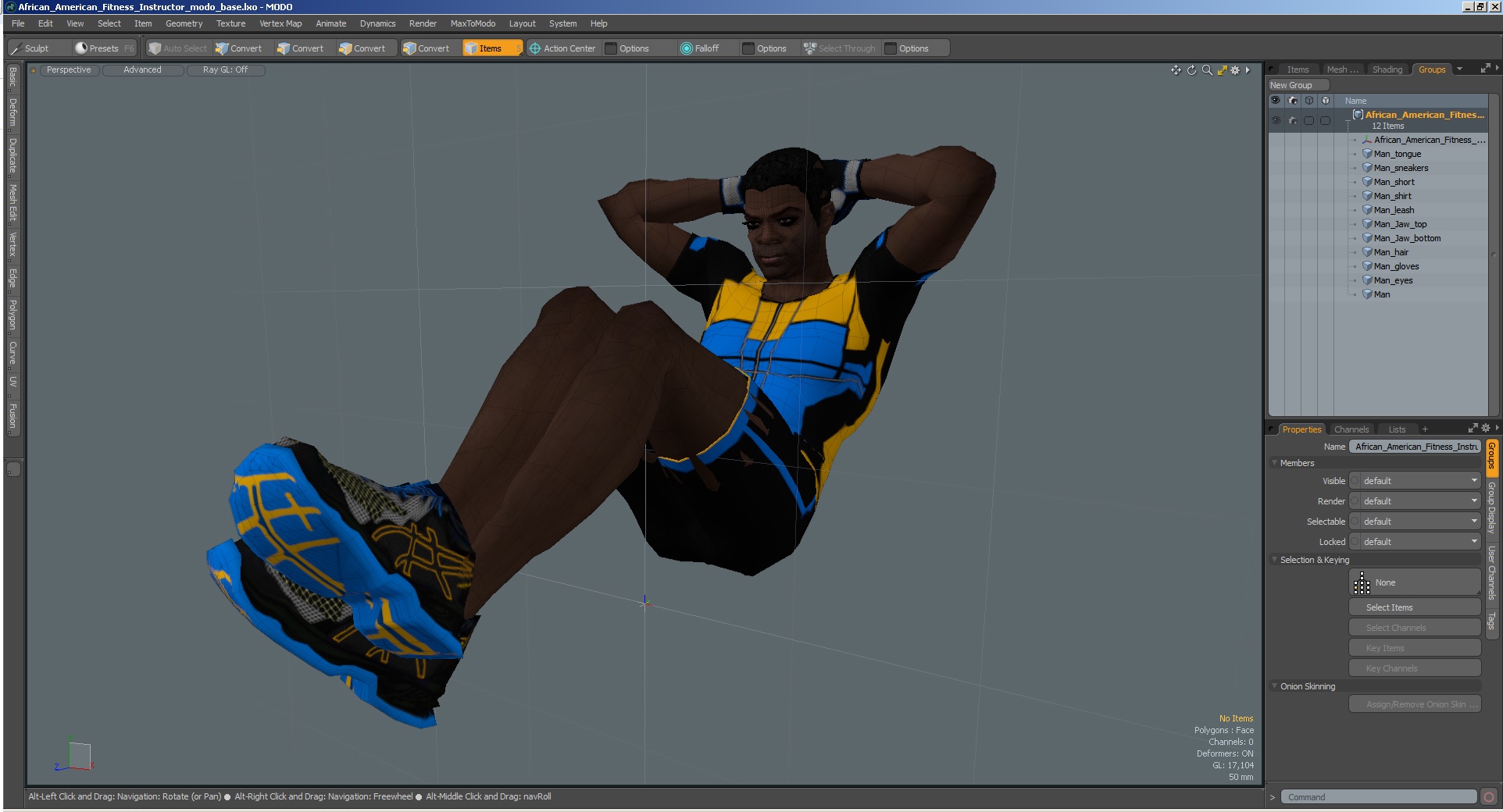 3D model African American Fitness Instructor