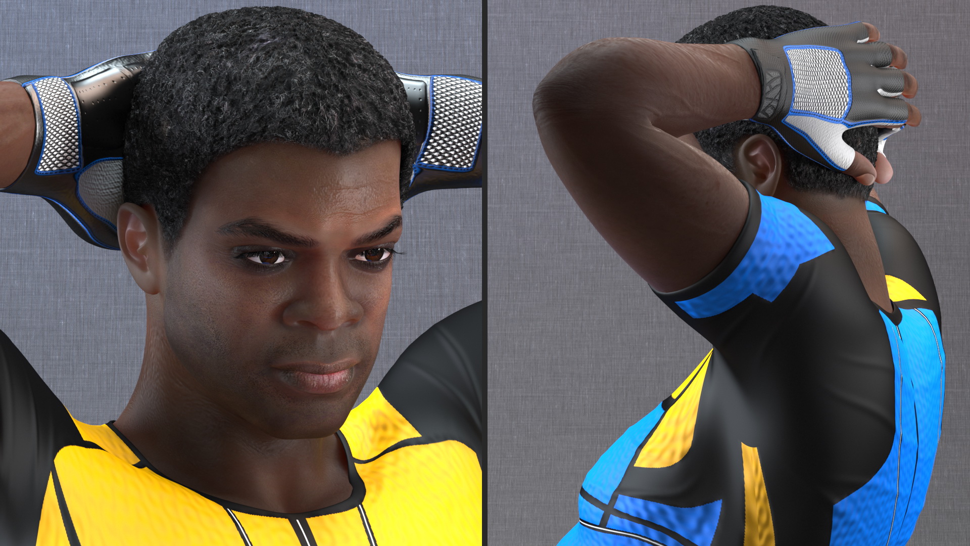 3D model African American Fitness Instructor