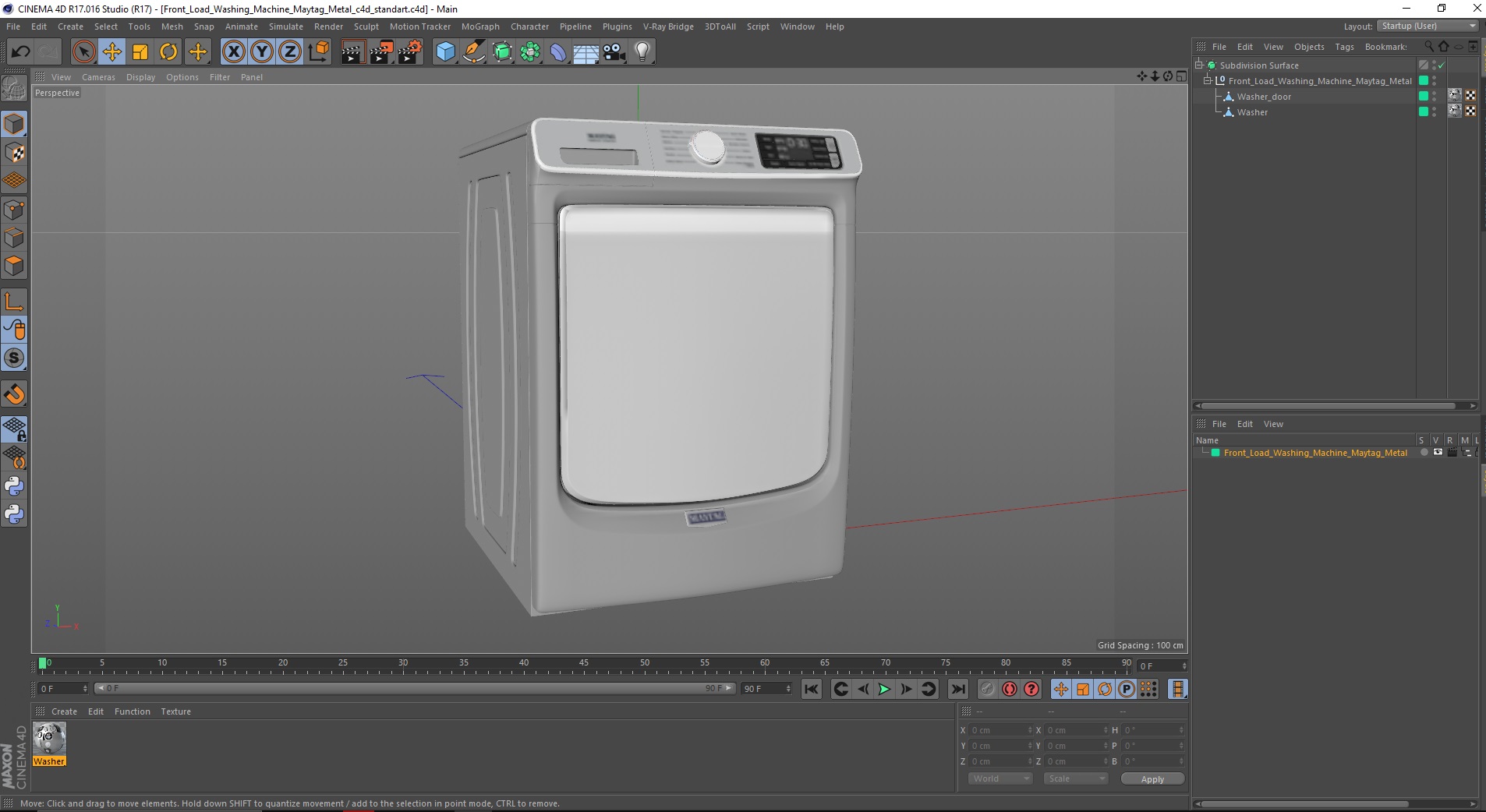 Front Load Washing Machine Maytag Metal 3D model