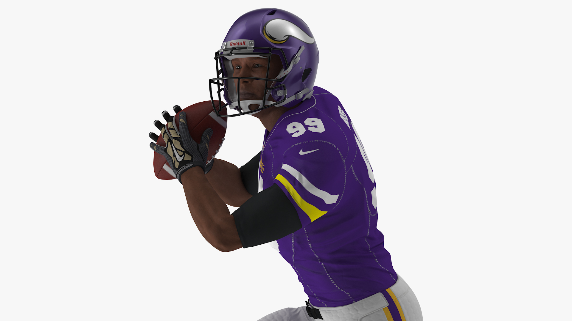 3D Minnesota Vikings American Football Player Running The Ball Fur model