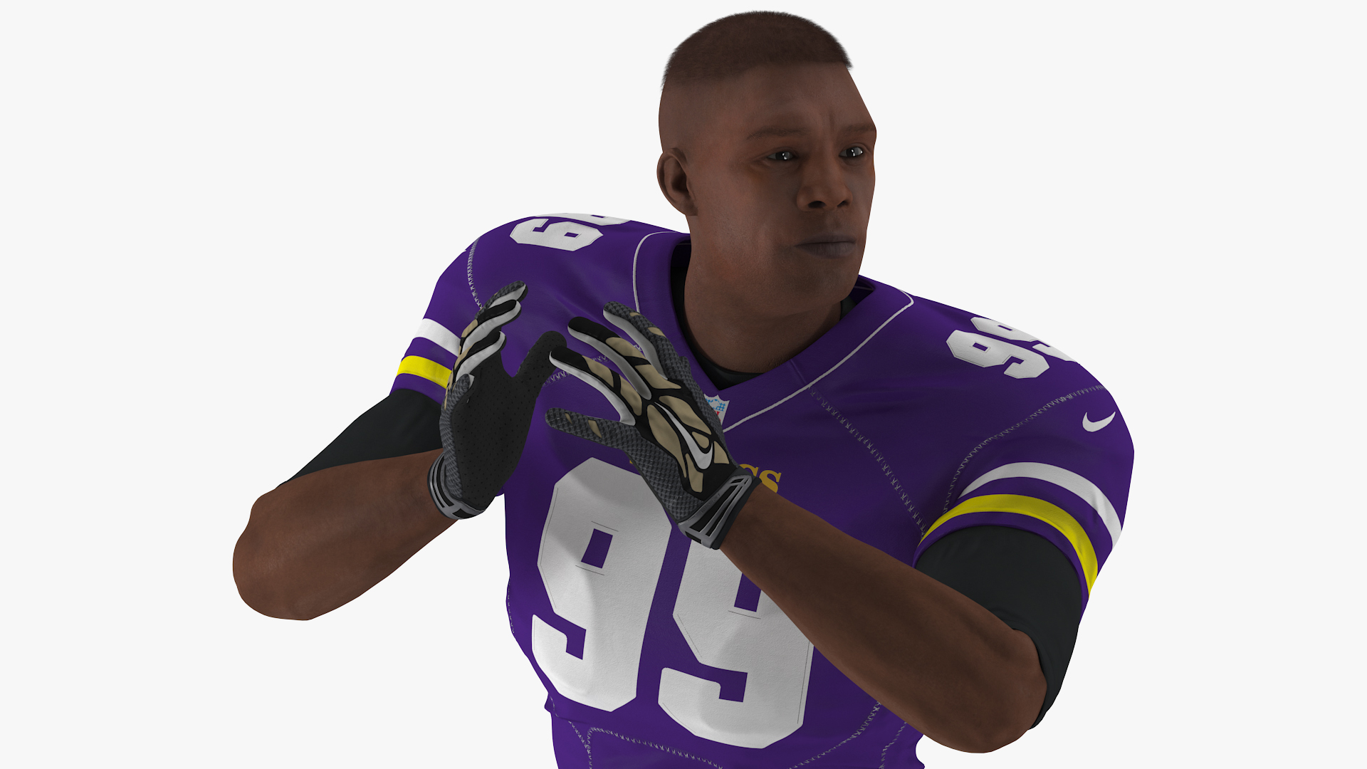 3D Minnesota Vikings American Football Player Running The Ball Fur model
