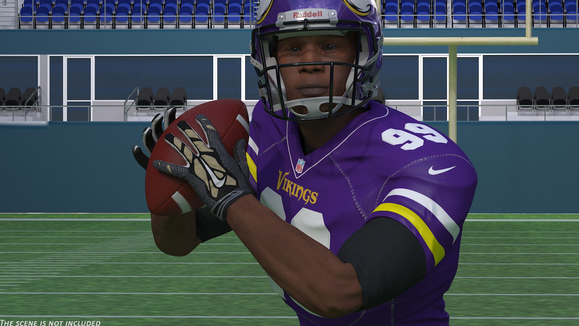 3D Minnesota Vikings American Football Player Running The Ball Fur model