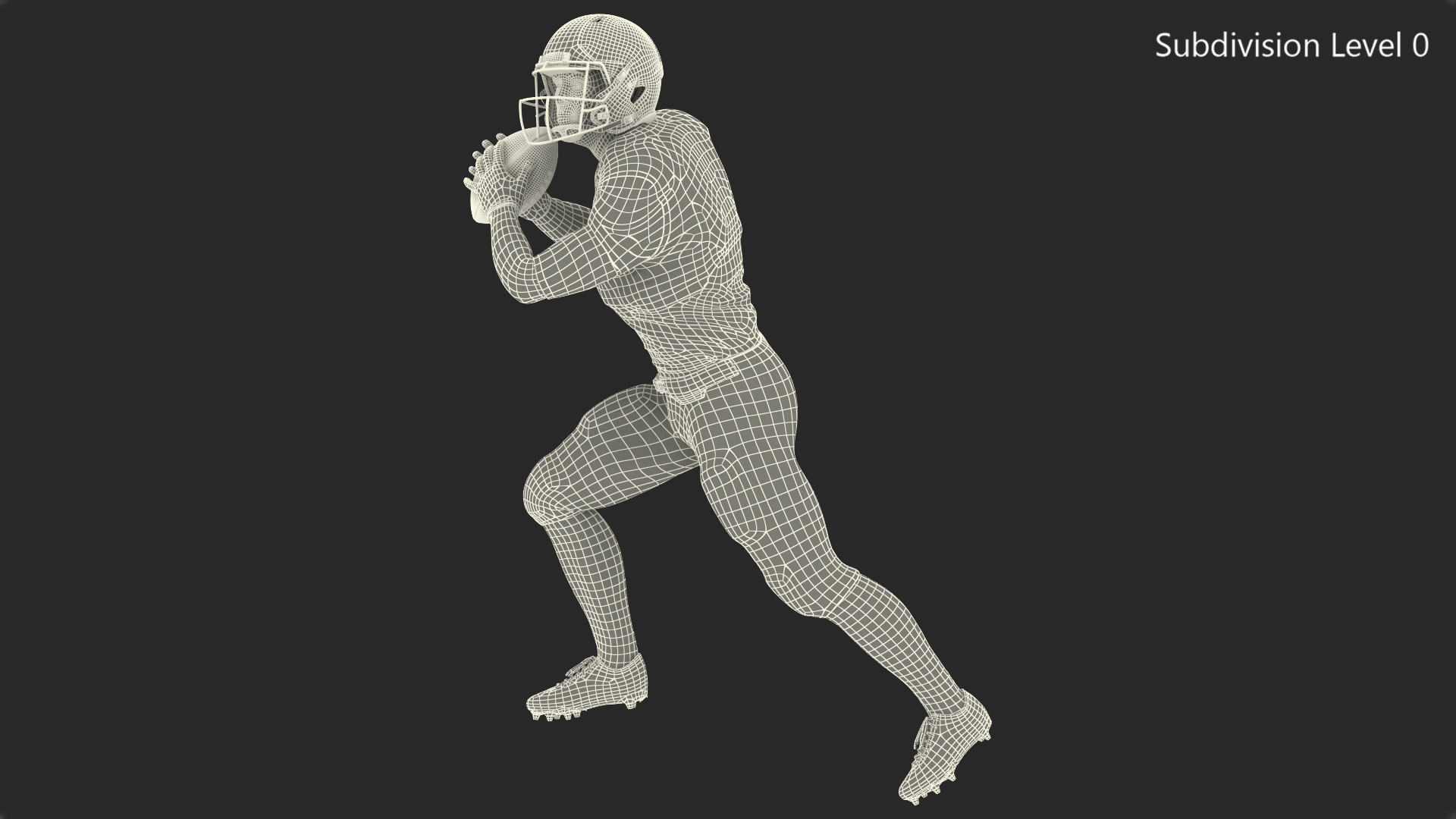 3D Minnesota Vikings American Football Player Running The Ball Fur model