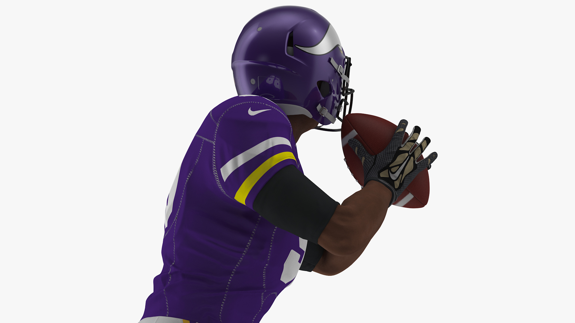 3D Minnesota Vikings American Football Player Running The Ball Fur model