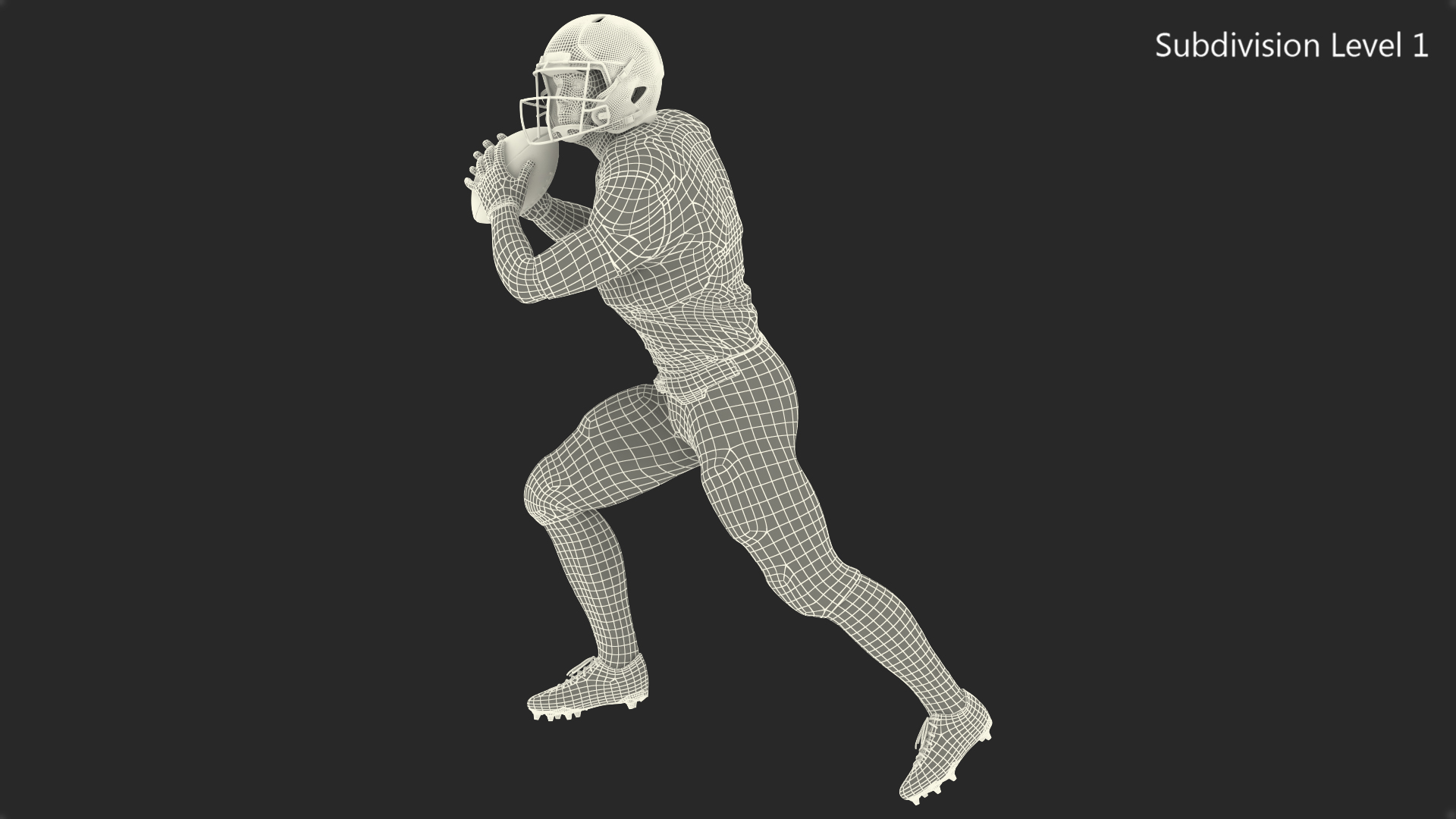 3D Minnesota Vikings American Football Player Running The Ball Fur model