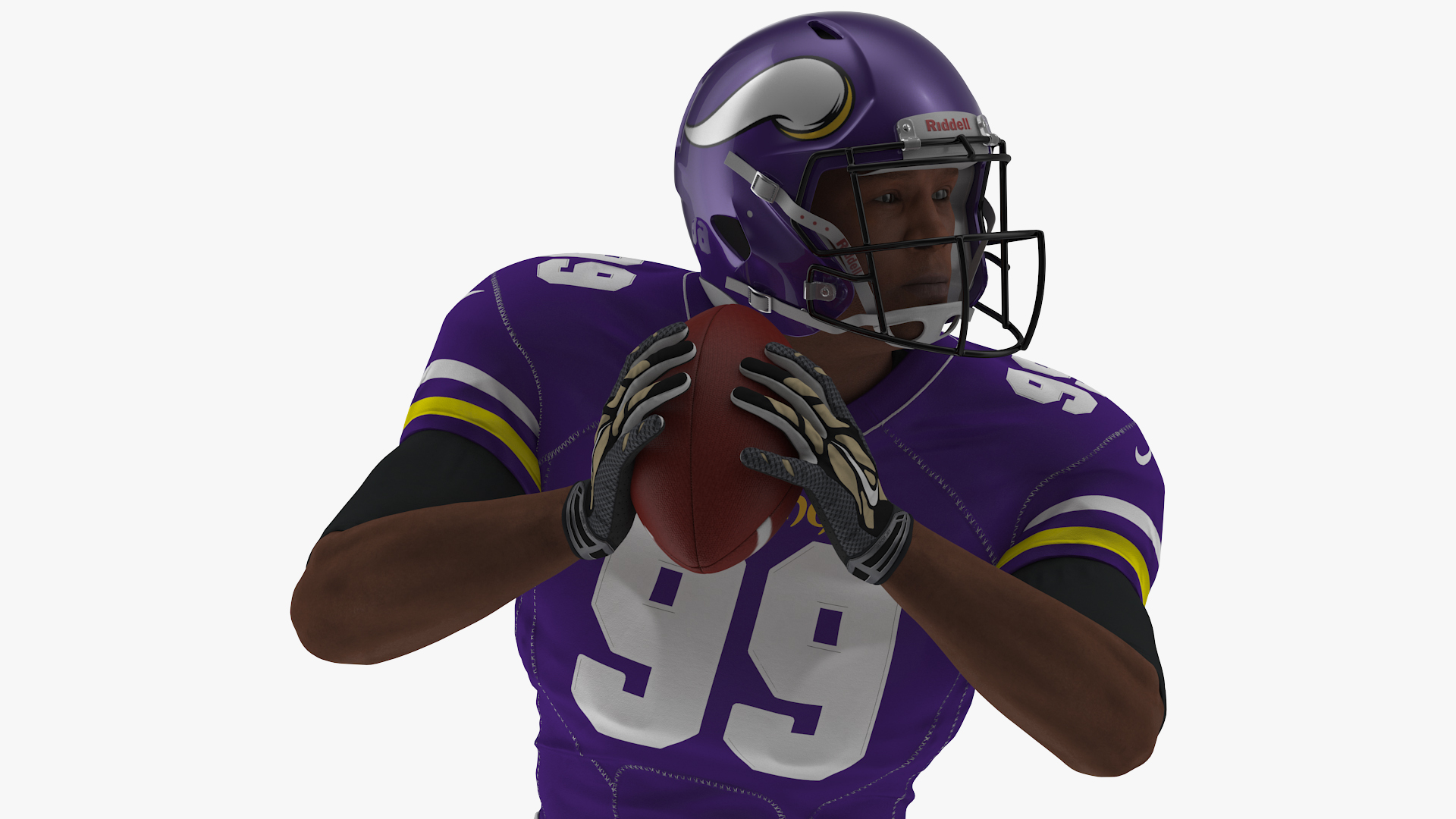 3D Minnesota Vikings American Football Player Running The Ball Fur model