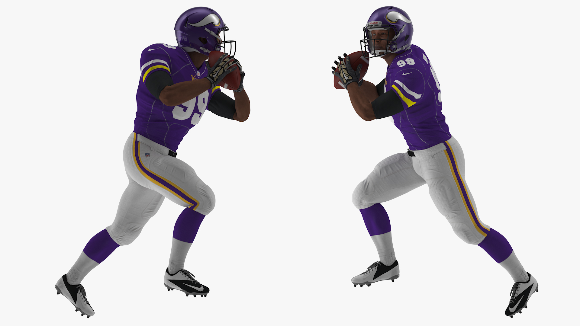 3D Minnesota Vikings American Football Player Running The Ball Fur model