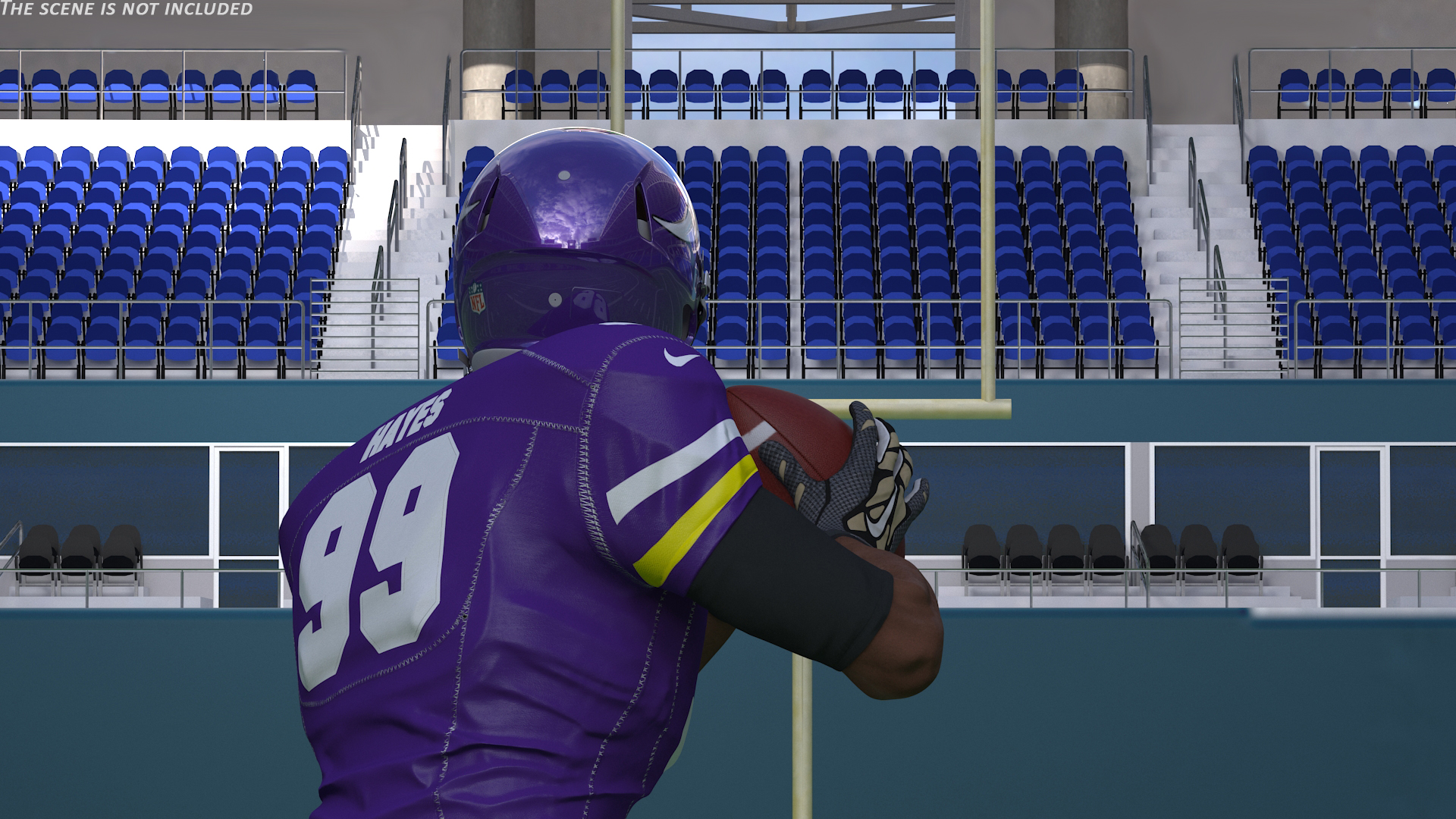 3D Minnesota Vikings American Football Player Running The Ball Fur model