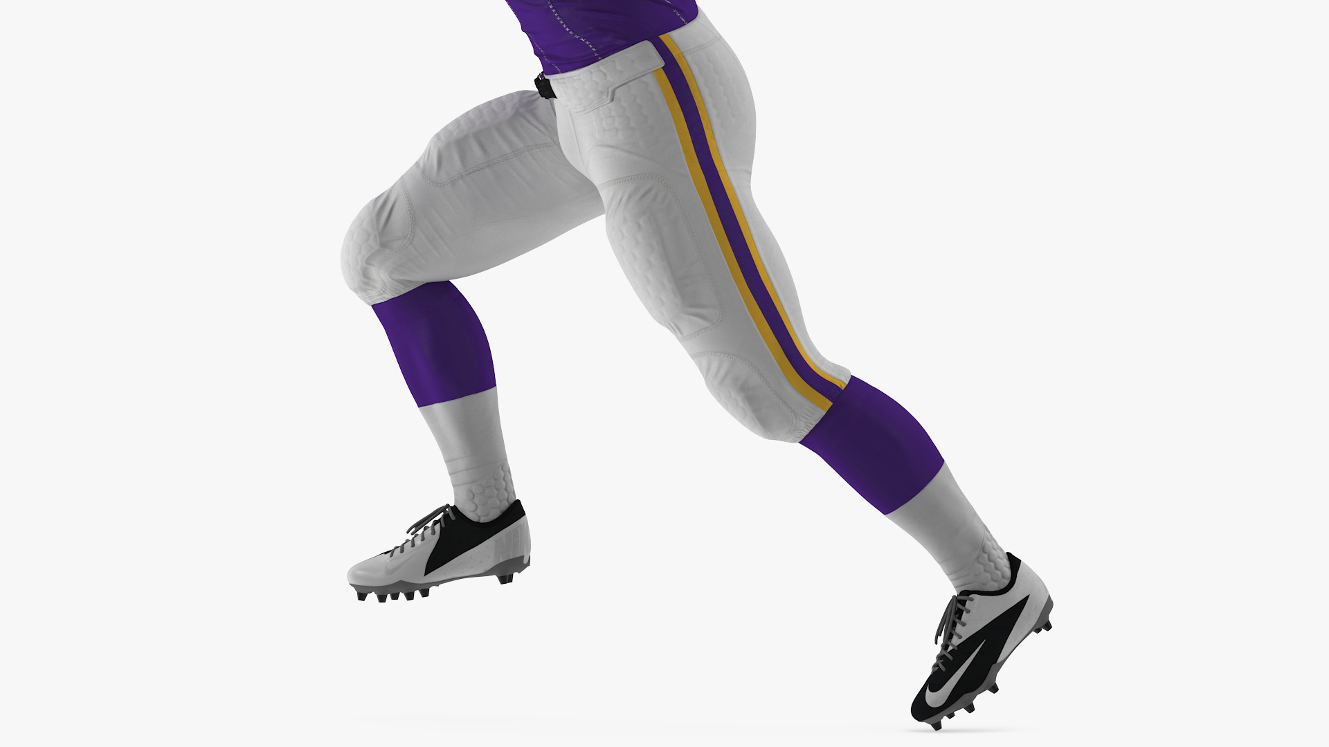 3D Minnesota Vikings American Football Player Running The Ball Fur model