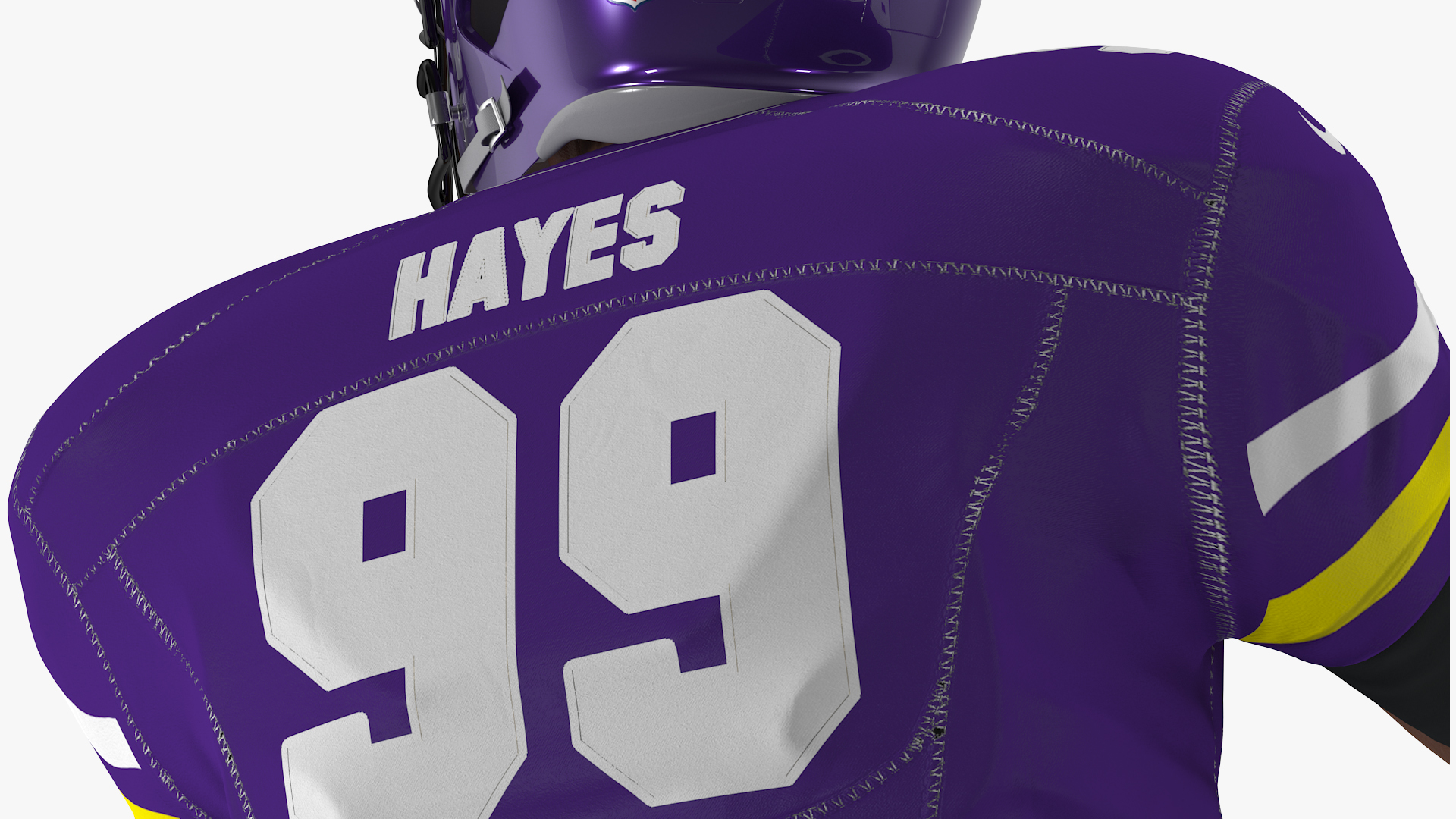 3D Minnesota Vikings American Football Player Running The Ball Fur model