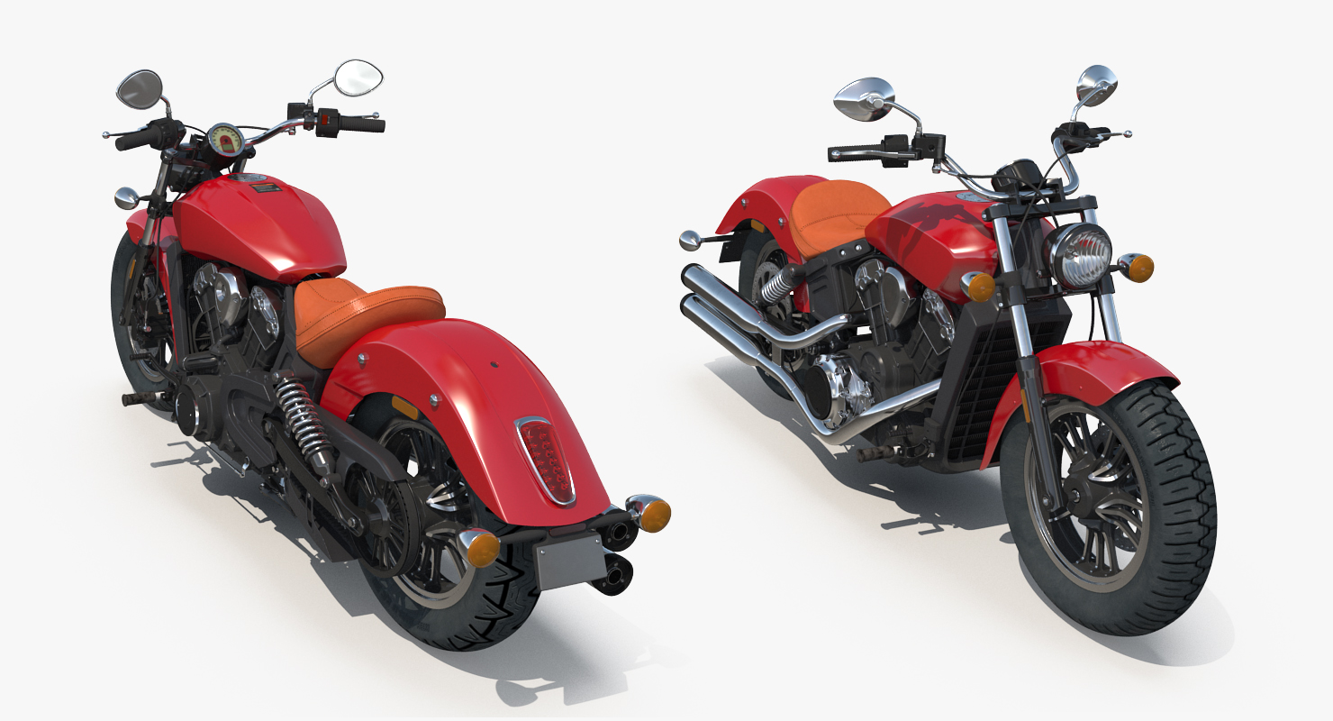 3D Cruiser Motorcycle Generic Rigged model