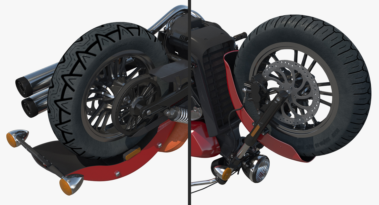 3D Cruiser Motorcycle Generic Rigged model