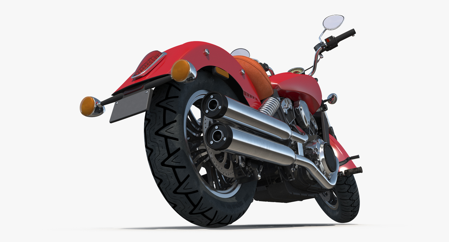 3D Cruiser Motorcycle Generic Rigged model