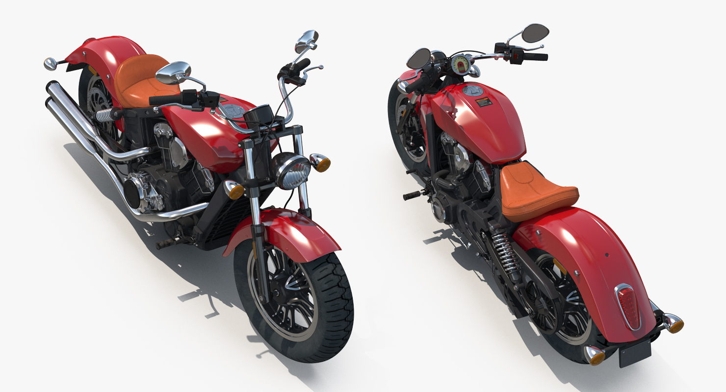 3D Cruiser Motorcycle Generic Rigged model