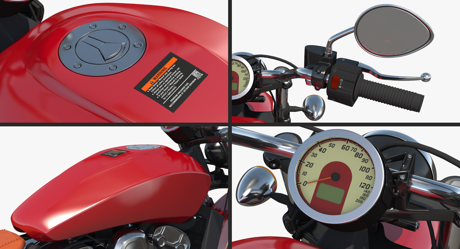 3D Cruiser Motorcycle Generic Rigged model