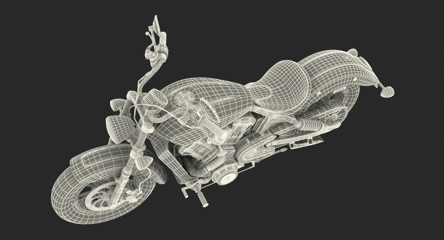 3D Cruiser Motorcycle Generic Rigged model