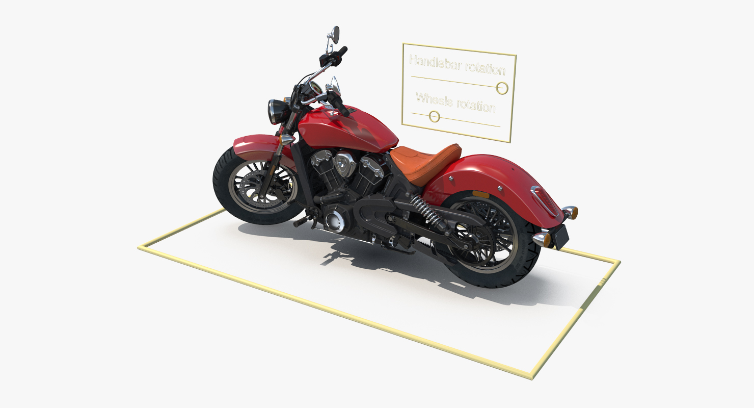 3D Cruiser Motorcycle Generic Rigged model