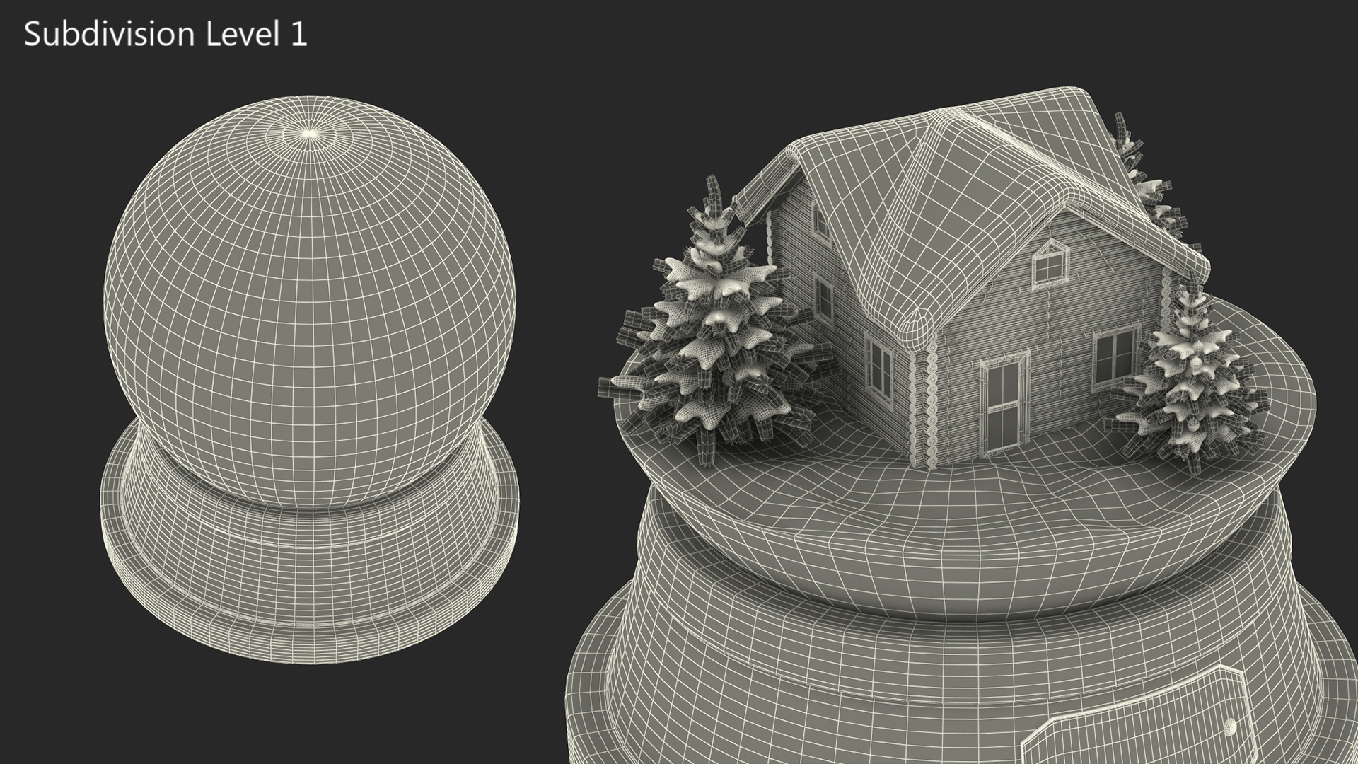 Christmas Snowglobe with House Inside 3D