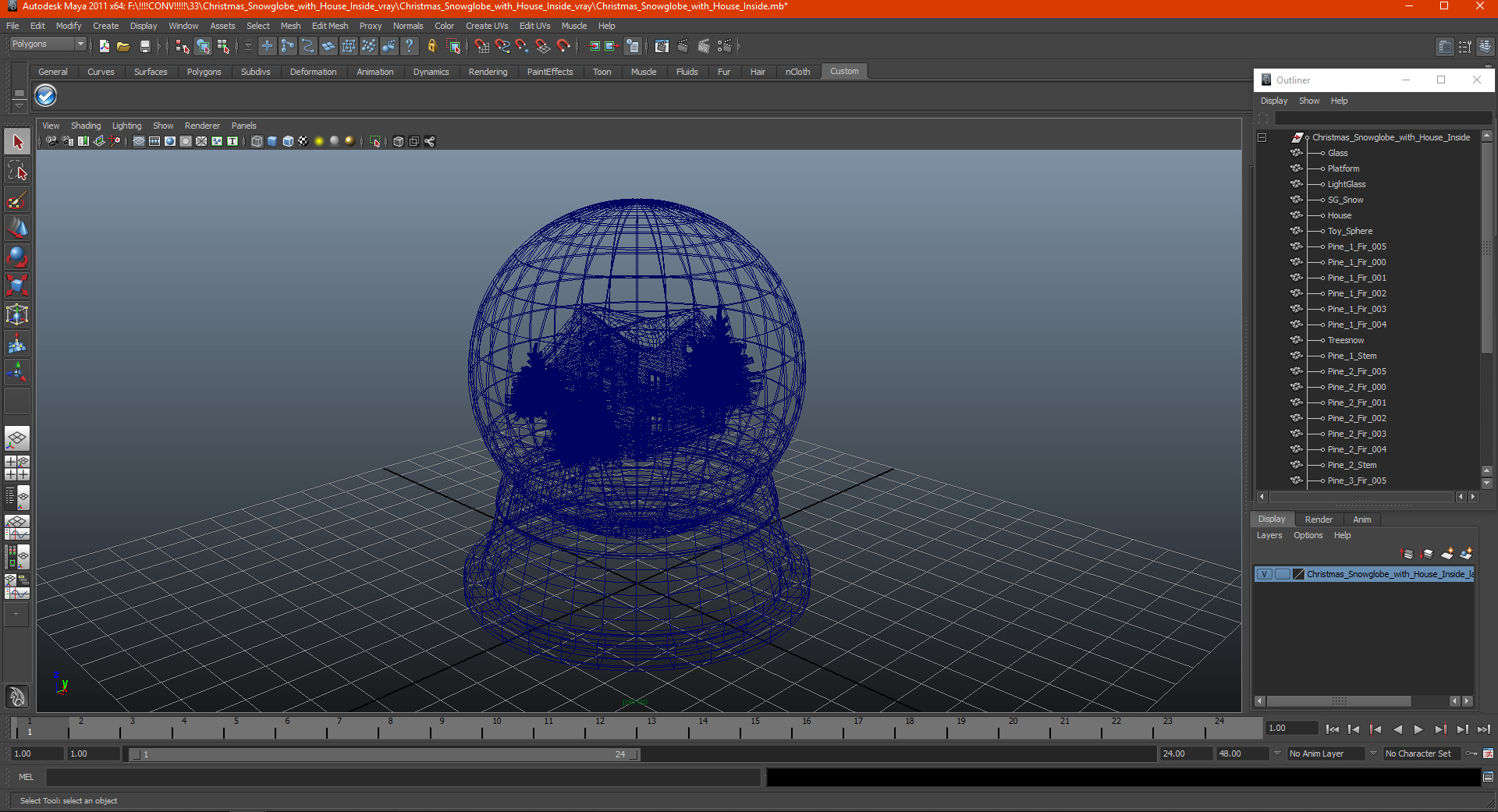 Christmas Snowglobe with House Inside 3D