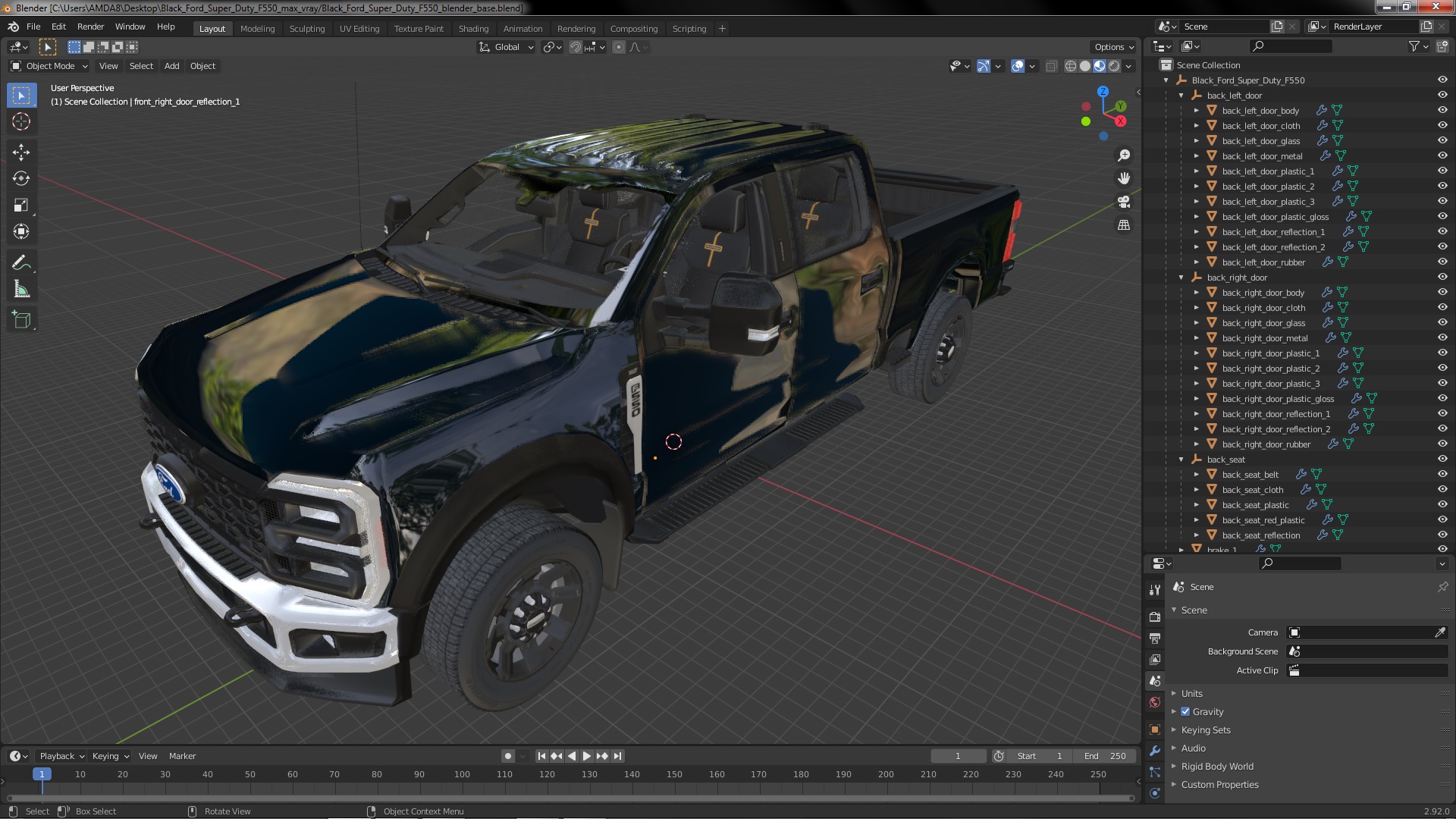 3D Black Ford Super Duty F550