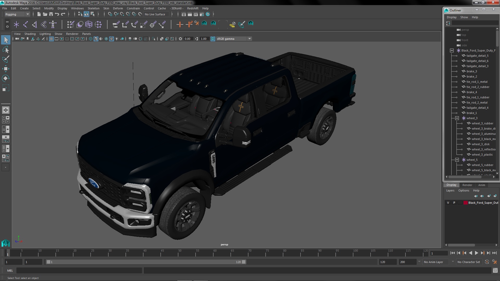 3D Black Ford Super Duty F550