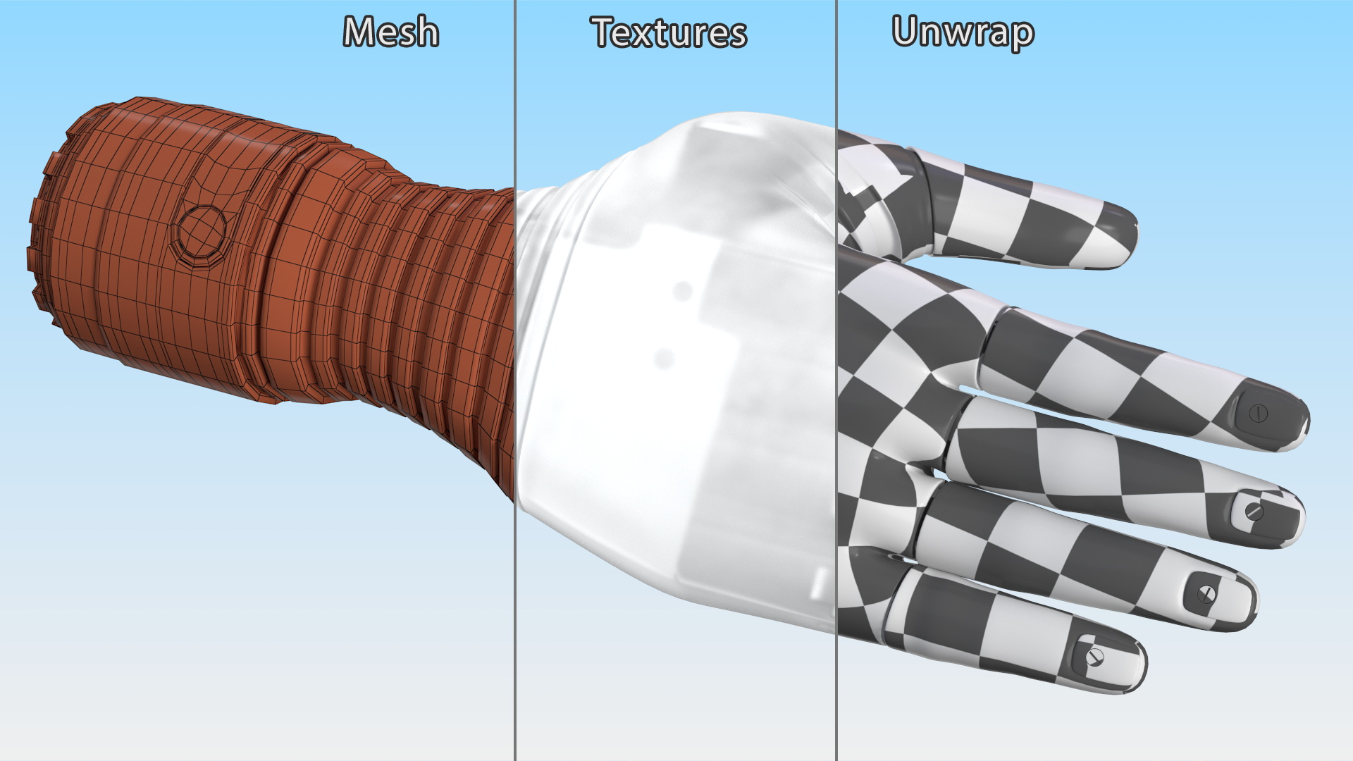 3D Wrist Bionic Hand Deka Rigged for Cinema 4D model