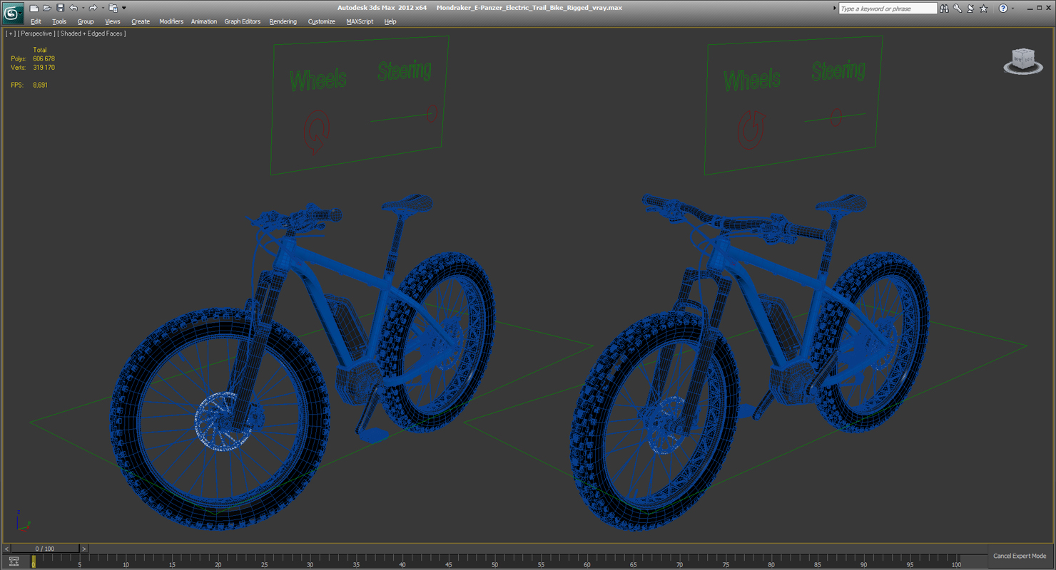 Electric Trail Bike Generic Rigged 3D model