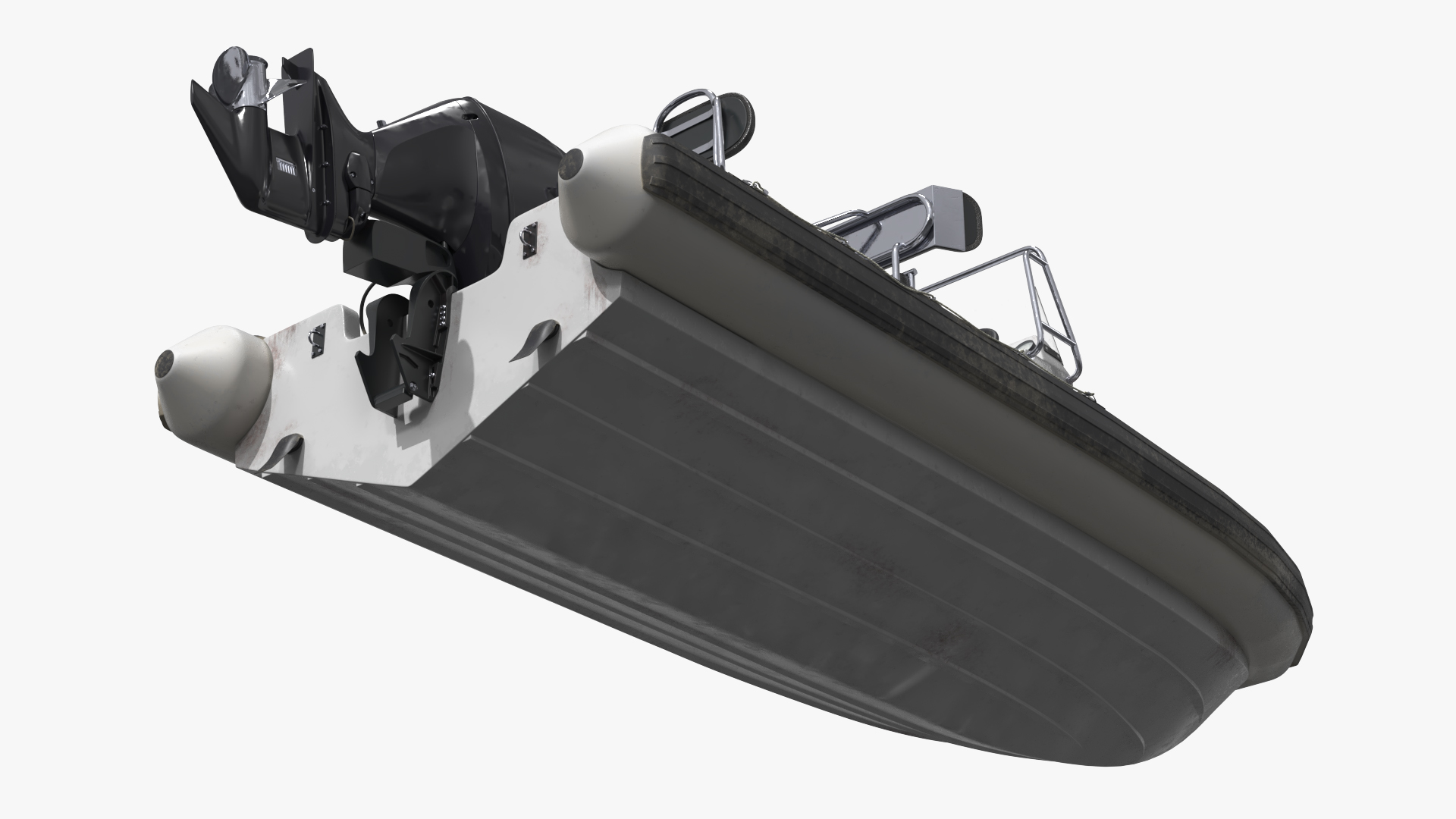 Inflatable Rigid Hull Boat with Outboard Motor - view 3