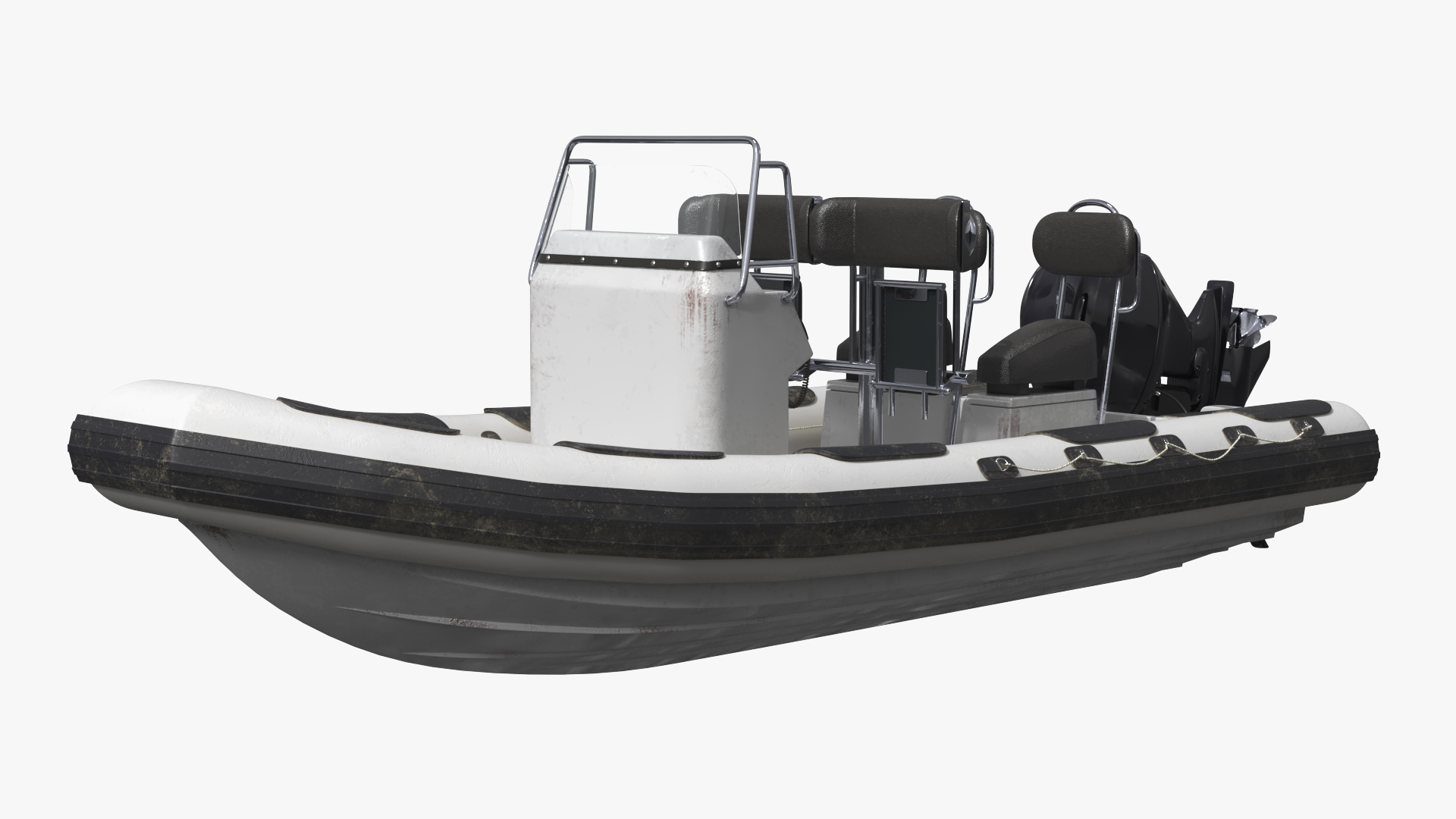 Inflatable Rigid Hull Boat with Outboard Motor - view 4