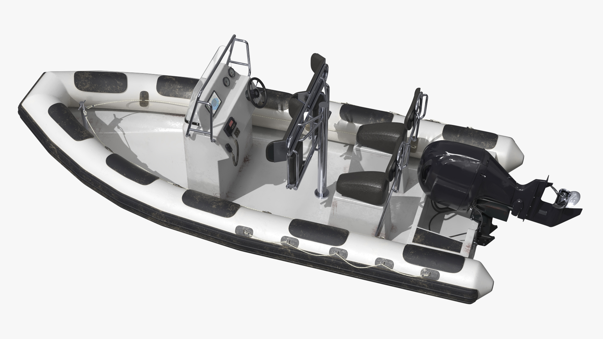 Inflatable Rigid Hull Boat with Outboard Motor - view 5