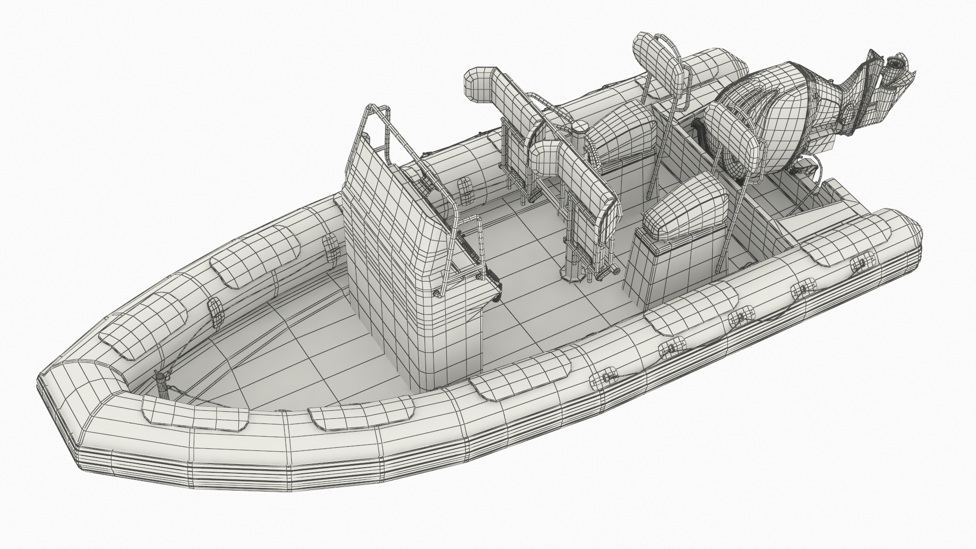 Inflatable Rigid Hull Boat with Outboard Motor - view 6