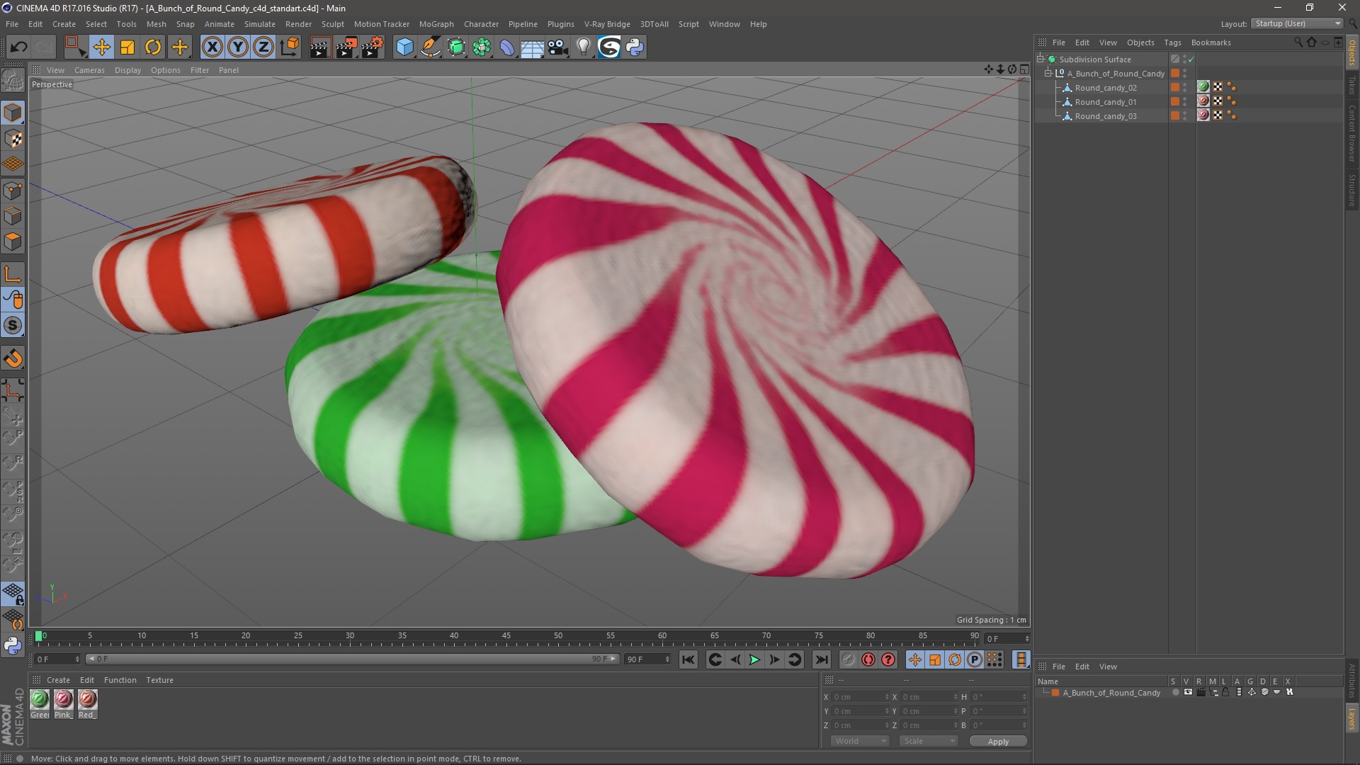 A Bunch of Round Candy 3D