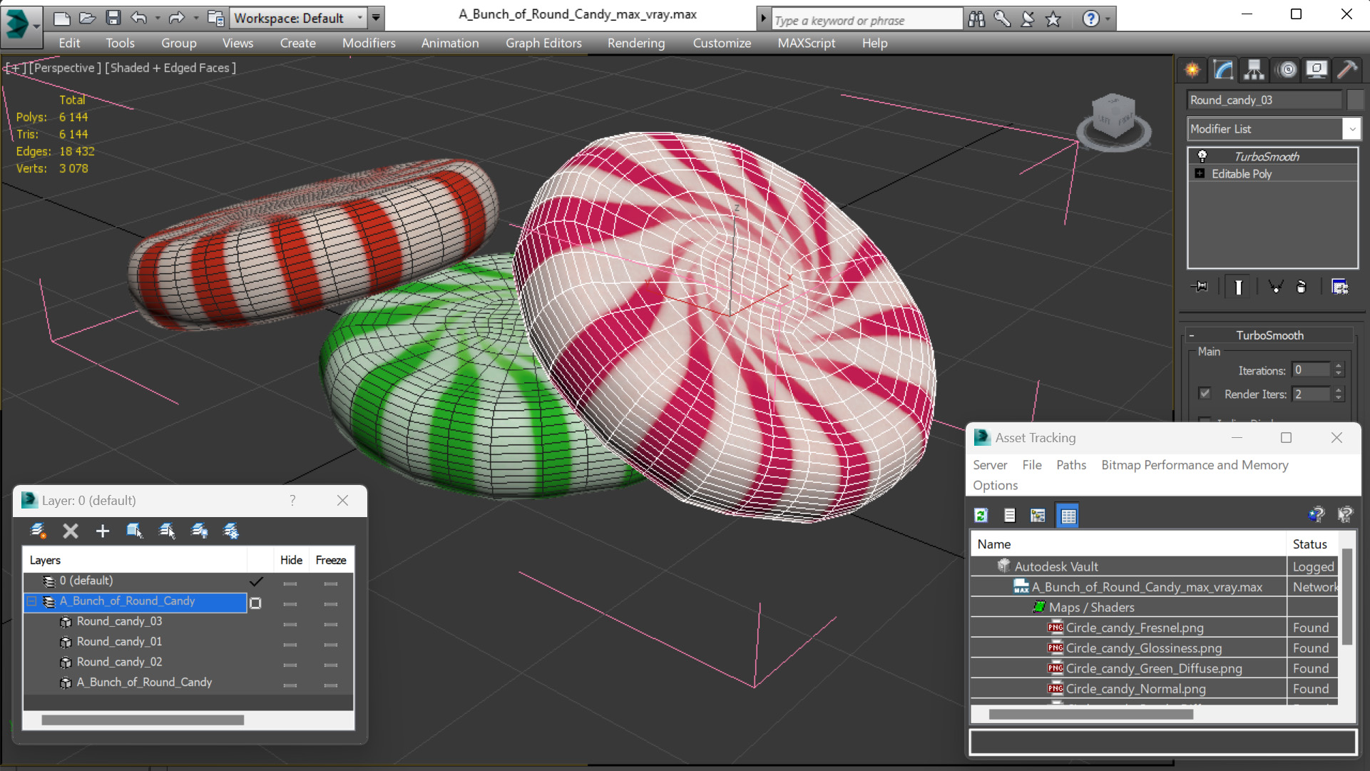 A Bunch of Round Candy 3D