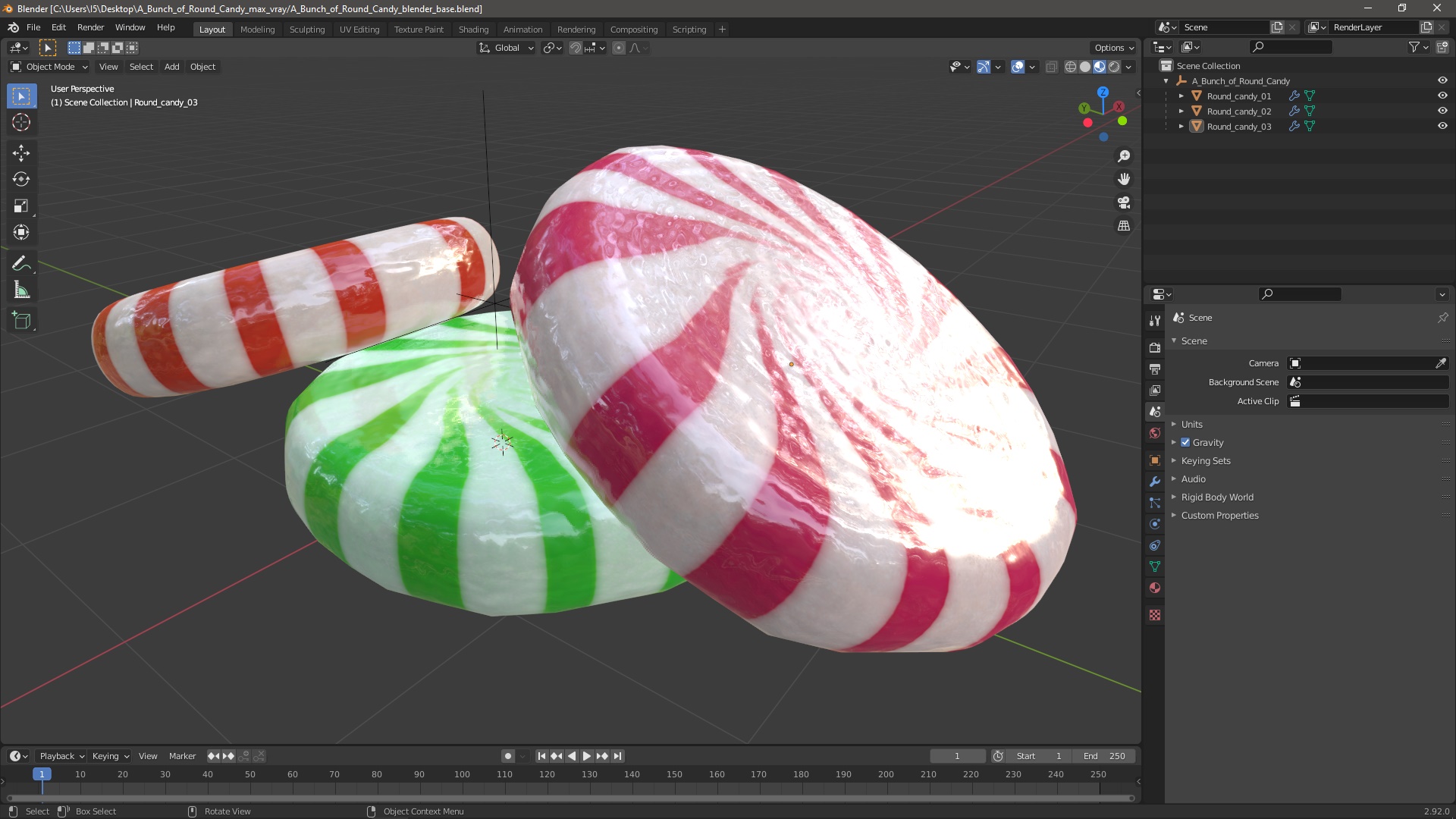 A Bunch of Round Candy 3D