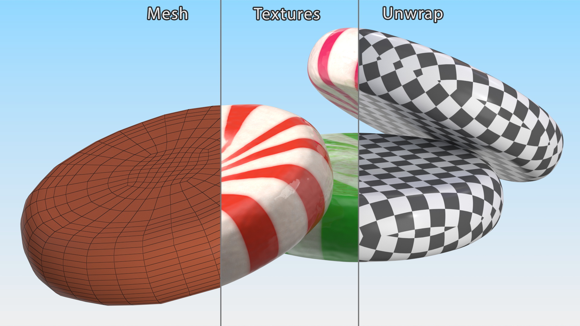 A Bunch of Round Candy 3D